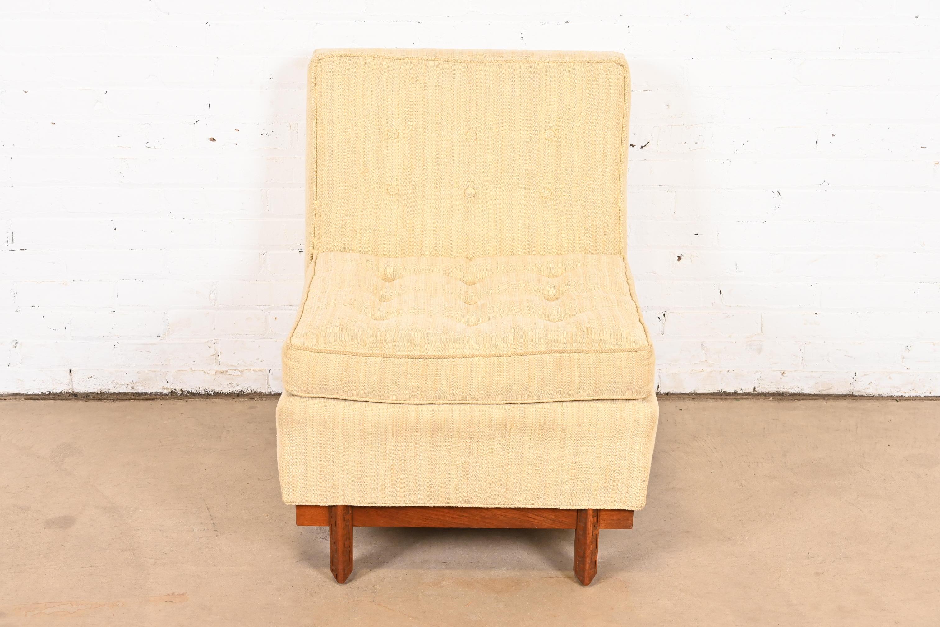 Frank Lloyd Wright for Heritage Henredon Taliesin Armless Lounge Chair, 1950s In Good Condition In South Bend, IN
