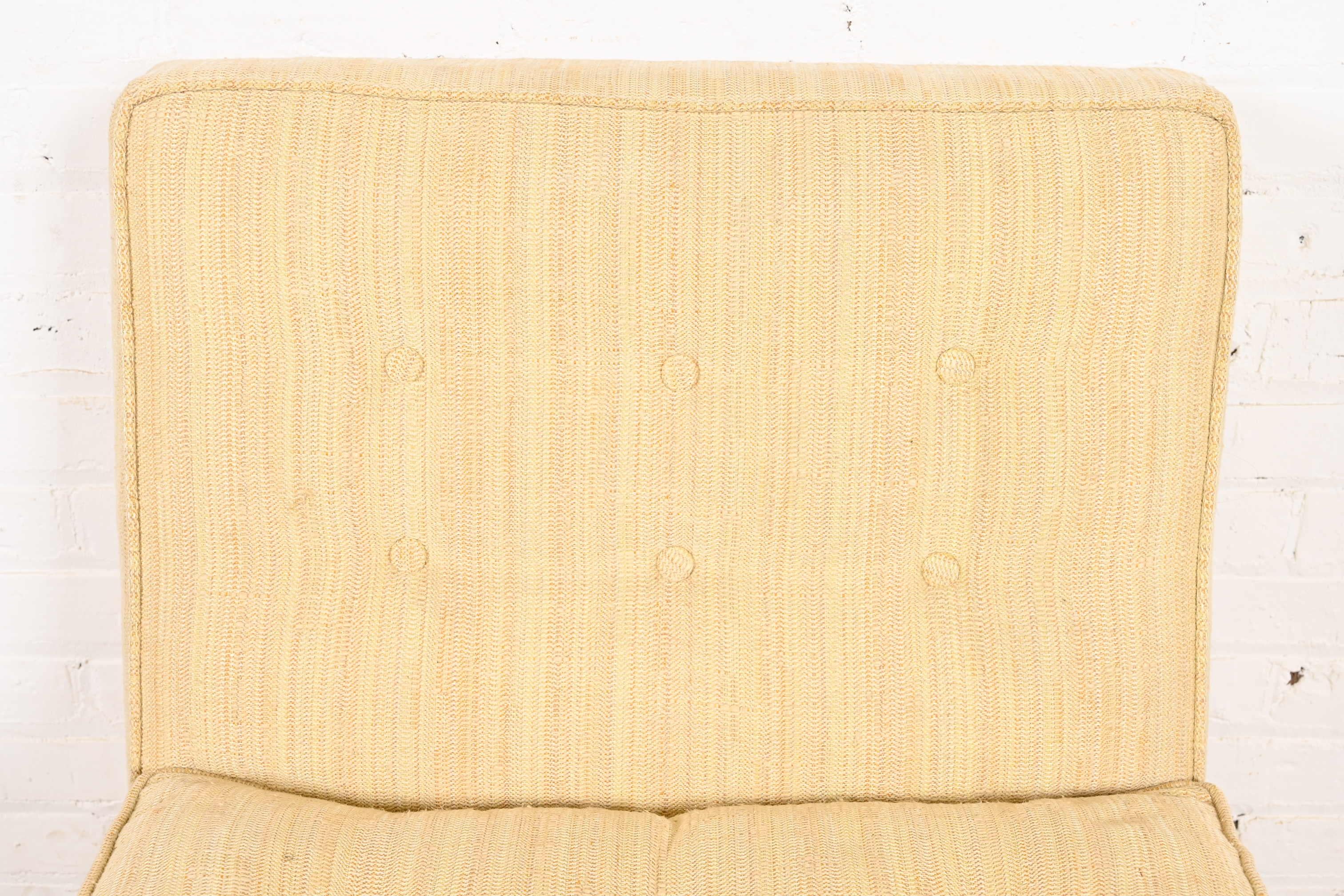 Upholstery Frank Lloyd Wright for Heritage Henredon Taliesin Armless Lounge Chair, 1950s