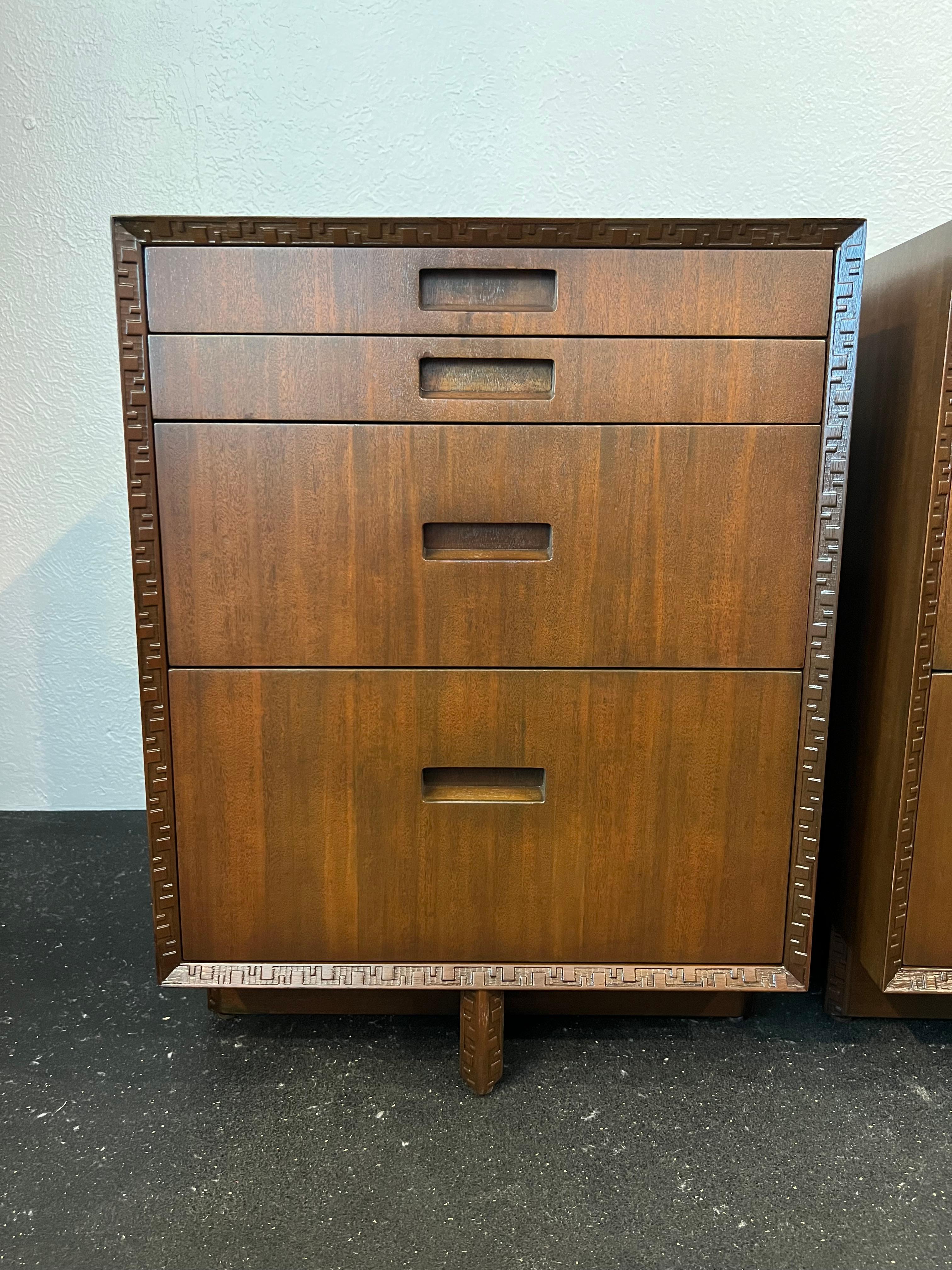 Frank Lloyd Wright for Heritage Henredon “Taliesin” Cabinets- A Pair For Sale 2