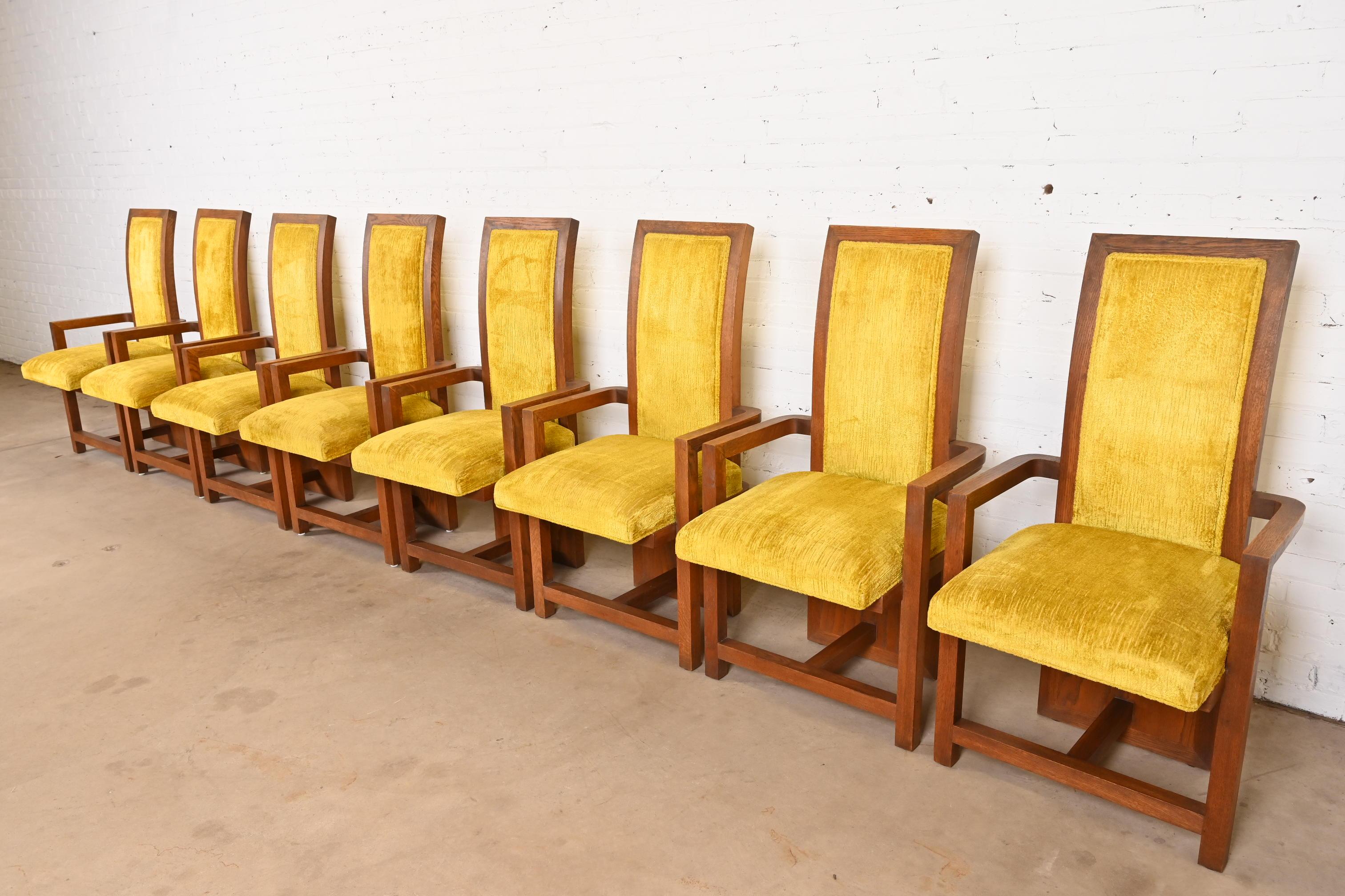 American Frank Lloyd Wright for Heritage Henredon Taliesin Dining Armchairs, Set of 8 For Sale