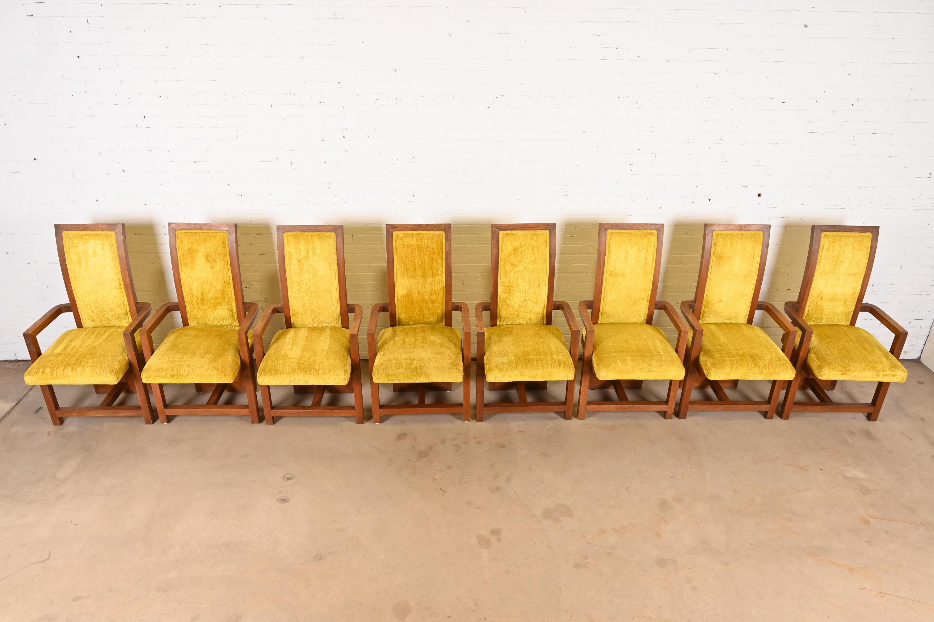 Mid-20th Century Frank Lloyd Wright for Heritage Henredon Taliesin Dining Armchairs, Set of 8 For Sale