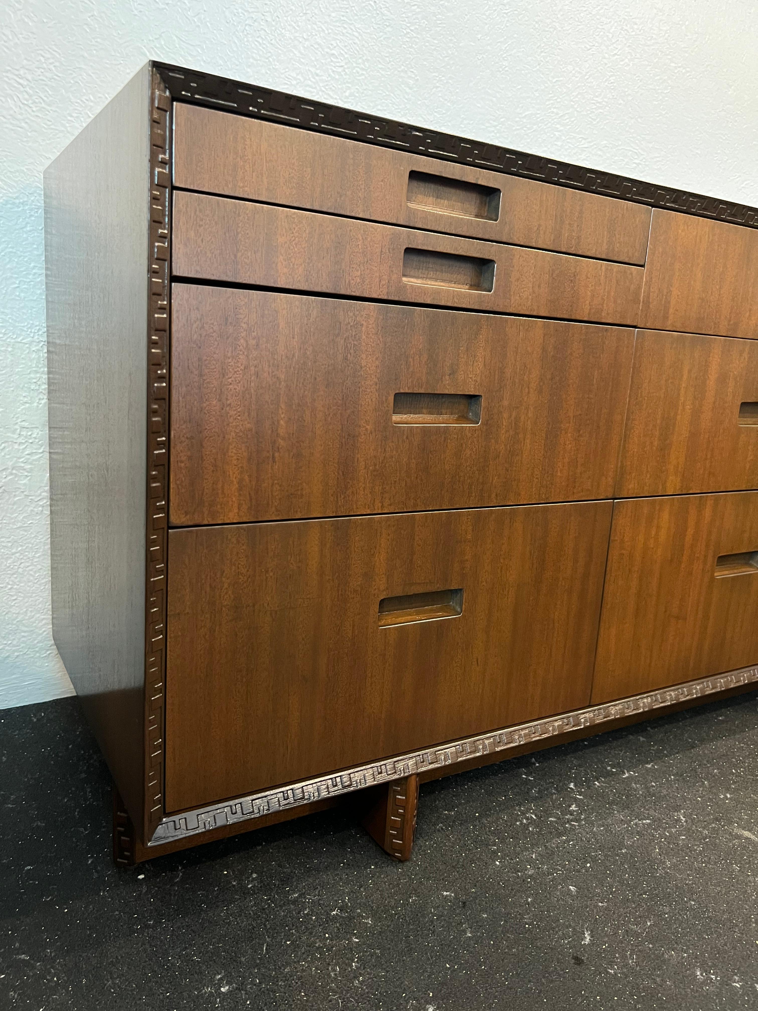 Mahogany Frank Lloyd Wright for Heritage Henredon “Taliesin” Dresser For Sale