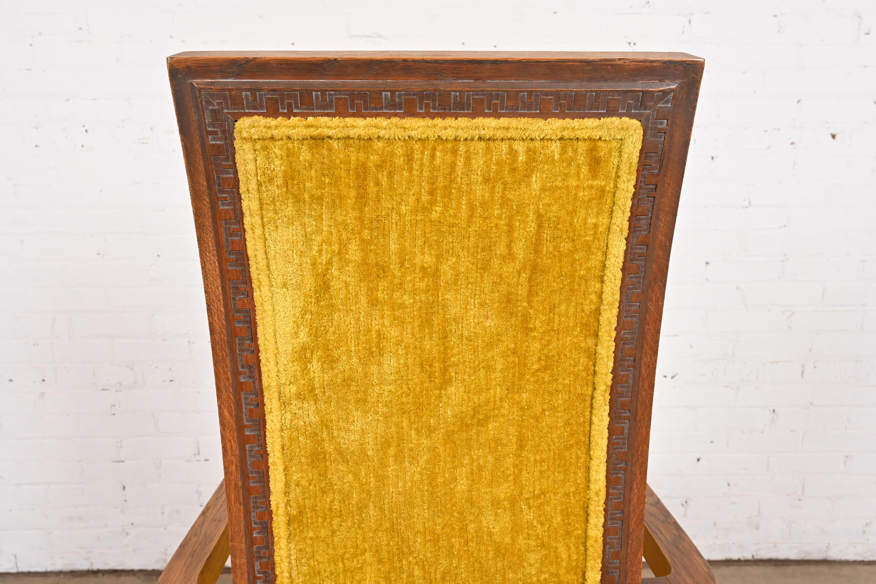 Frank Lloyd Wright for Heritage Henredon Taliesin High Back Armchairs, Pair For Sale 4