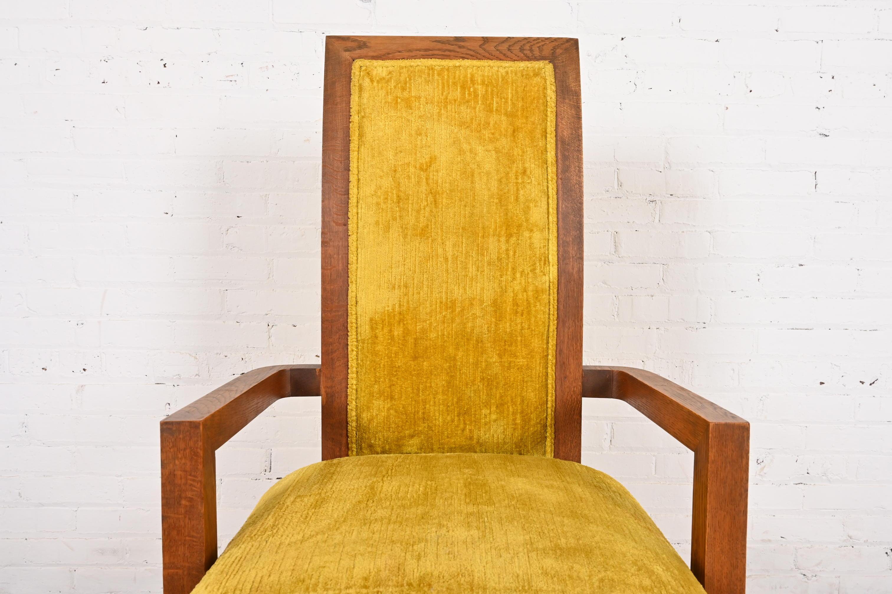 Frank Lloyd Wright for Heritage Henredon Taliesin High Back Armchairs, Pair For Sale 2