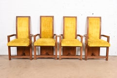 Frank Lloyd Wright for Heritage Henredon Taliesin High Back Armchairs, Set of 4