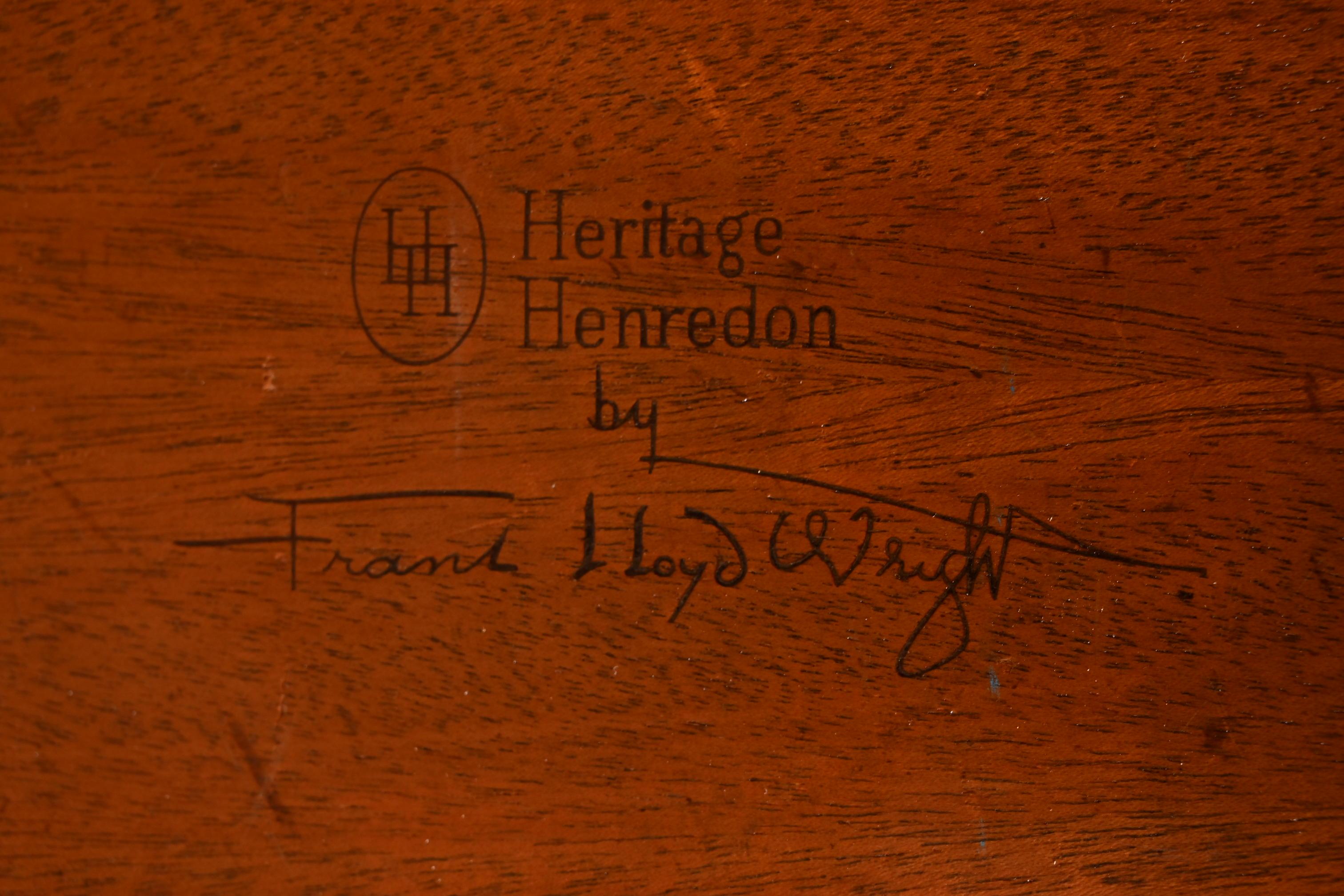 Table de salle à manger Taliesin en acajou Frank Lloyd Wright pour Heritage Henredon en vente 5