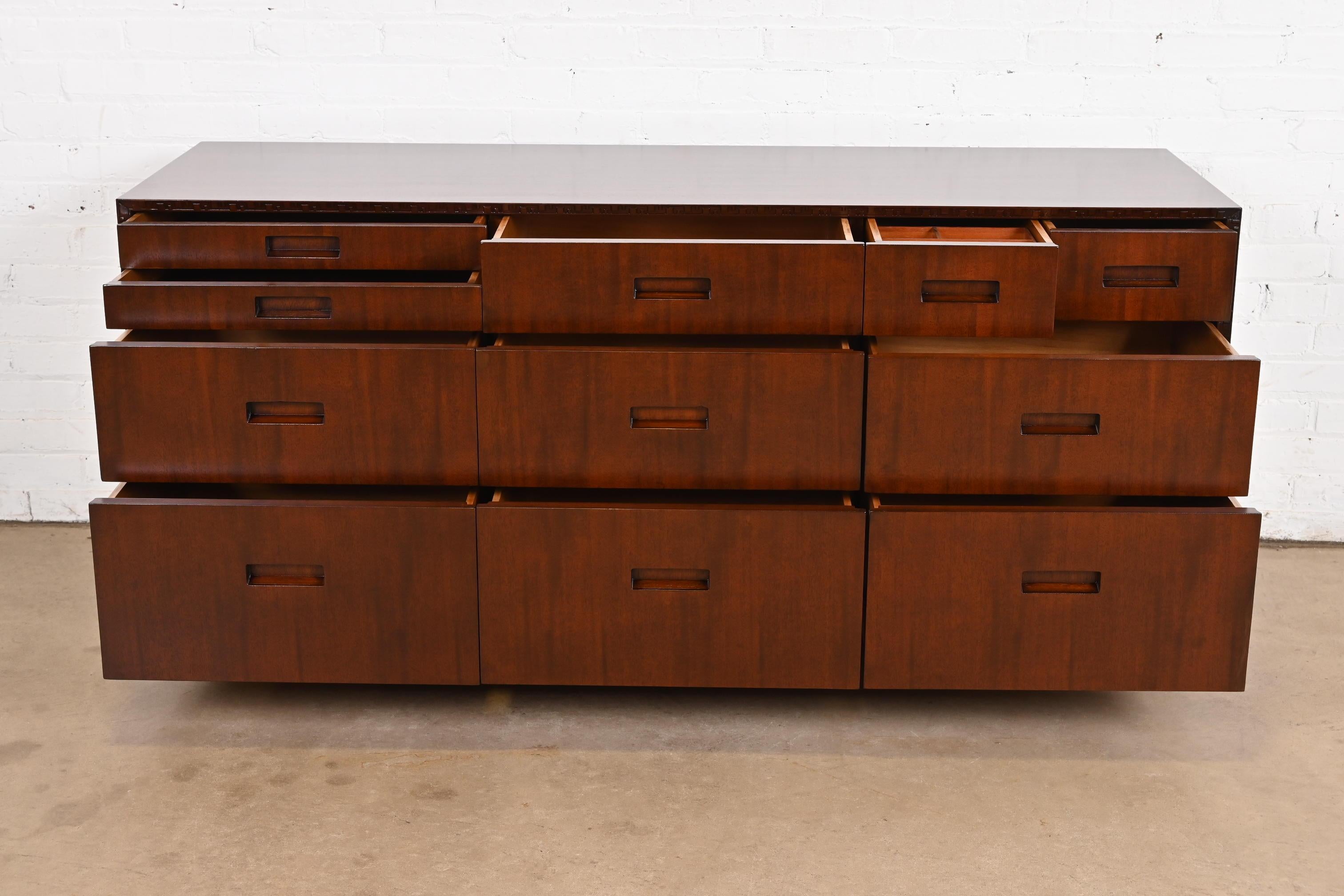 Mid-20th Century Frank Lloyd Wright for Heritage Henredon Taliesin Mahogany Dresser or Credenza