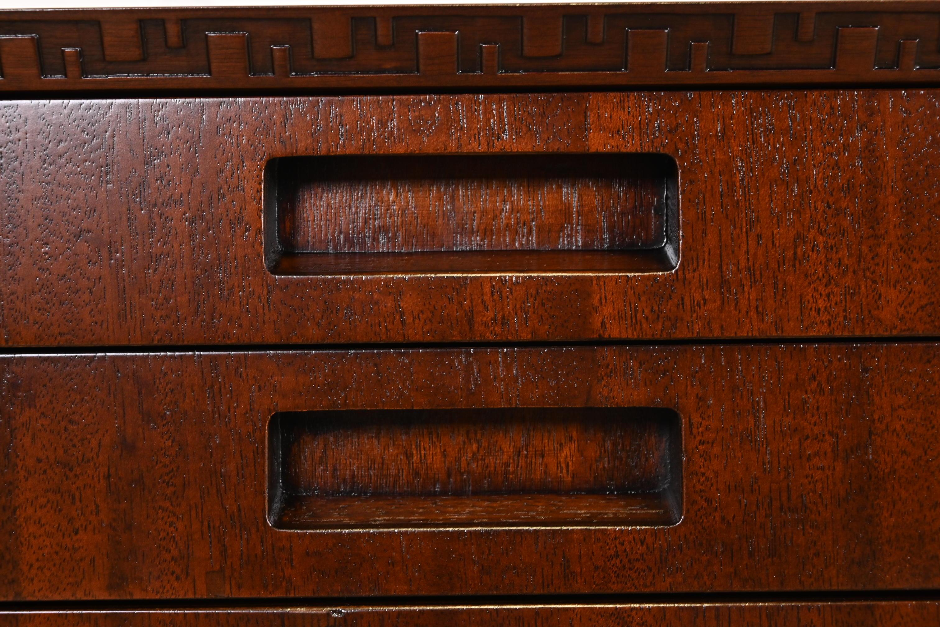 Frank Lloyd Wright for Heritage Henredon Taliesin Mahogany Dresser or Credenza 2