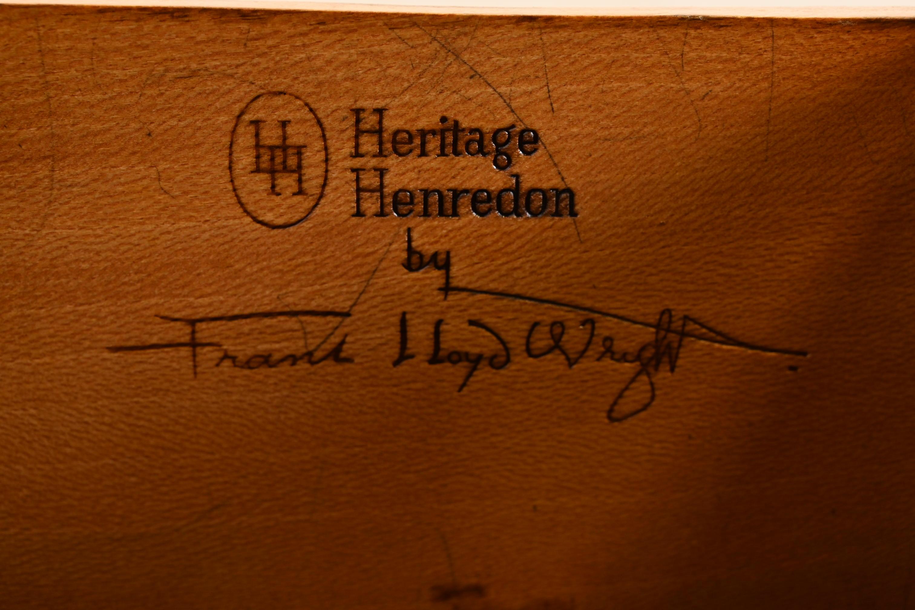 Frank Lloyd Wright for Heritage Henredon Taliesin Mahogany Dresser or Credenza 3