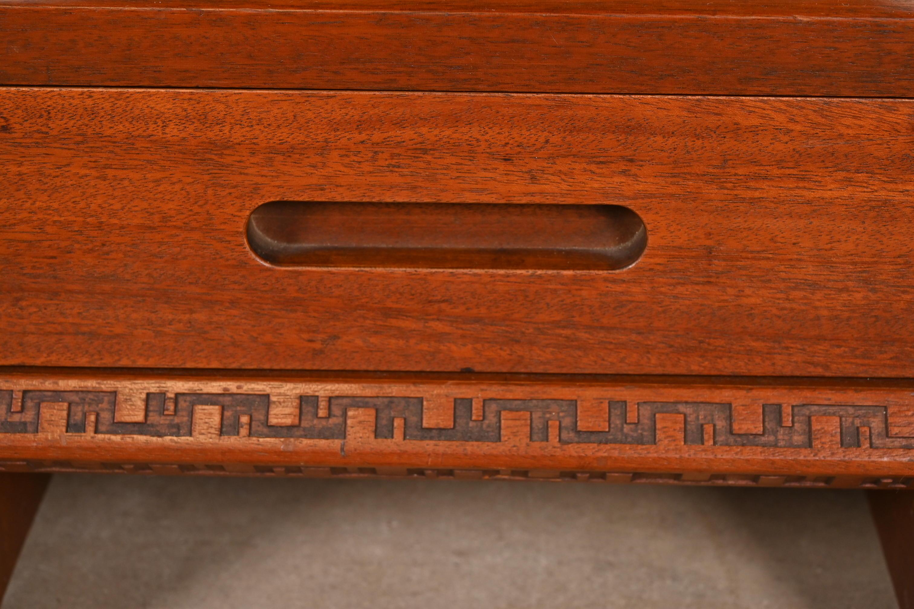 Mid-20th Century Frank Lloyd Wright for Heritage Henredon Taliesin Mahogany Nightstand, 1950s For Sale
