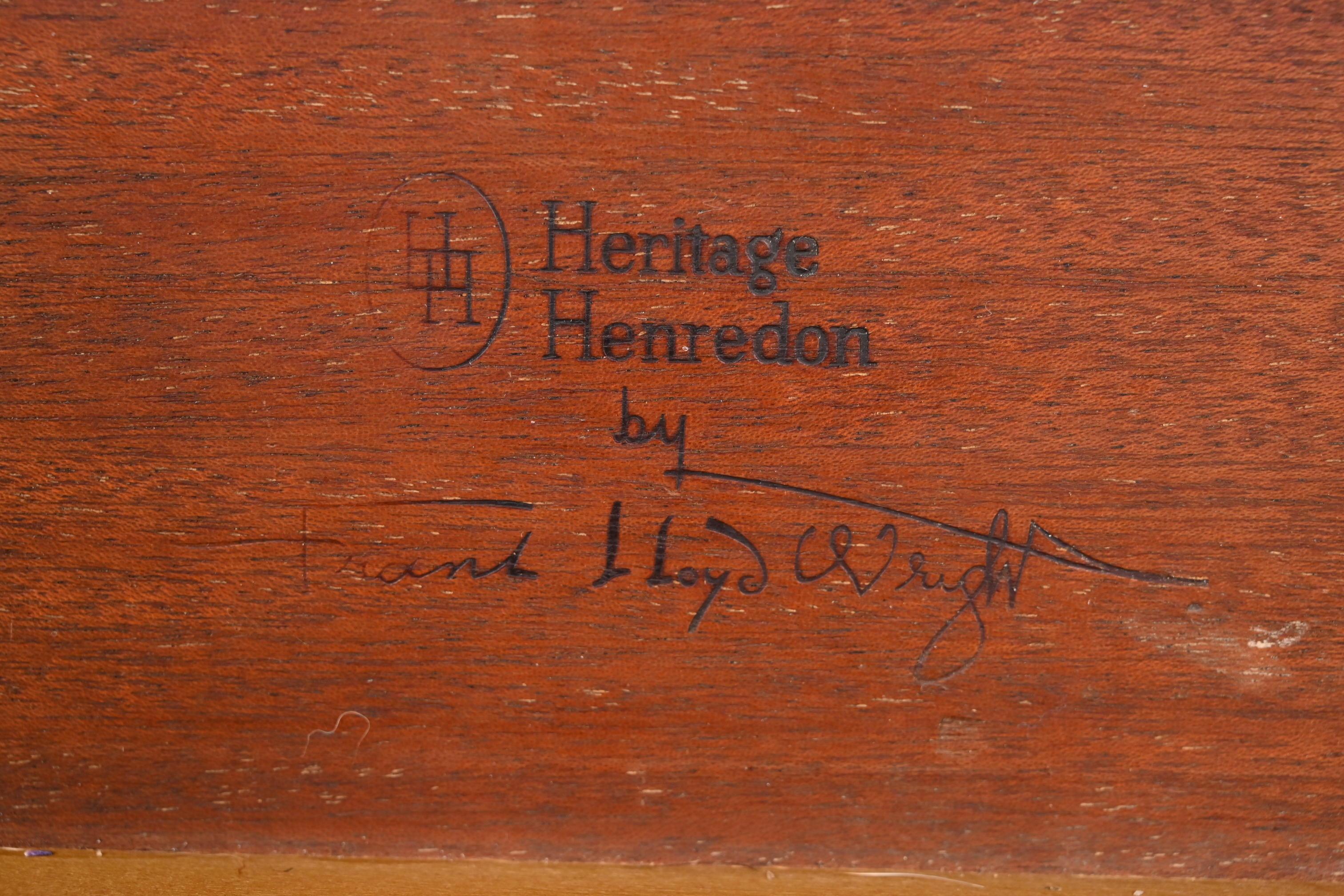 Frank Lloyd Wright for Heritage Henredon Taliesin Mahogany Nightstand, 1950s For Sale 1