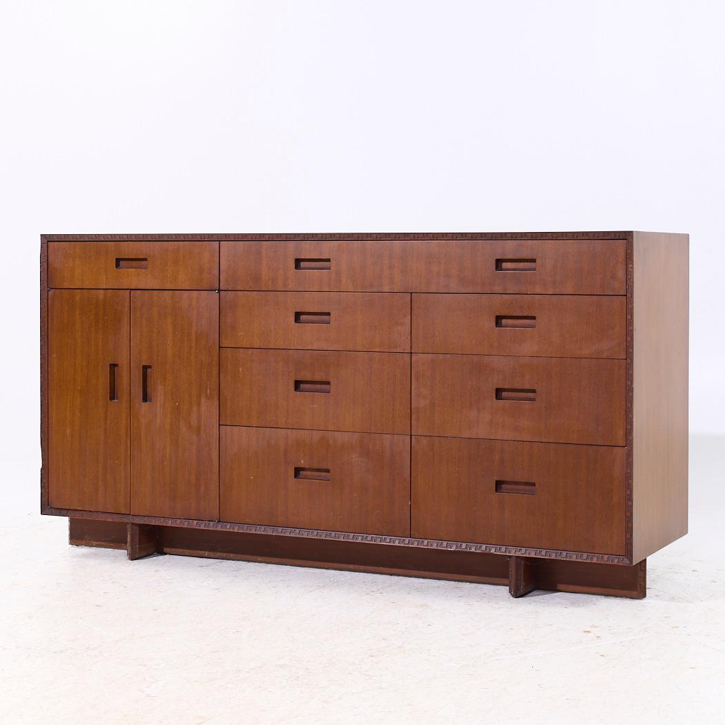 Mid-Century Modern Frank Lloyd Wright for Heritage Henredon 'Taliesin' MCM Mahogany Credenza