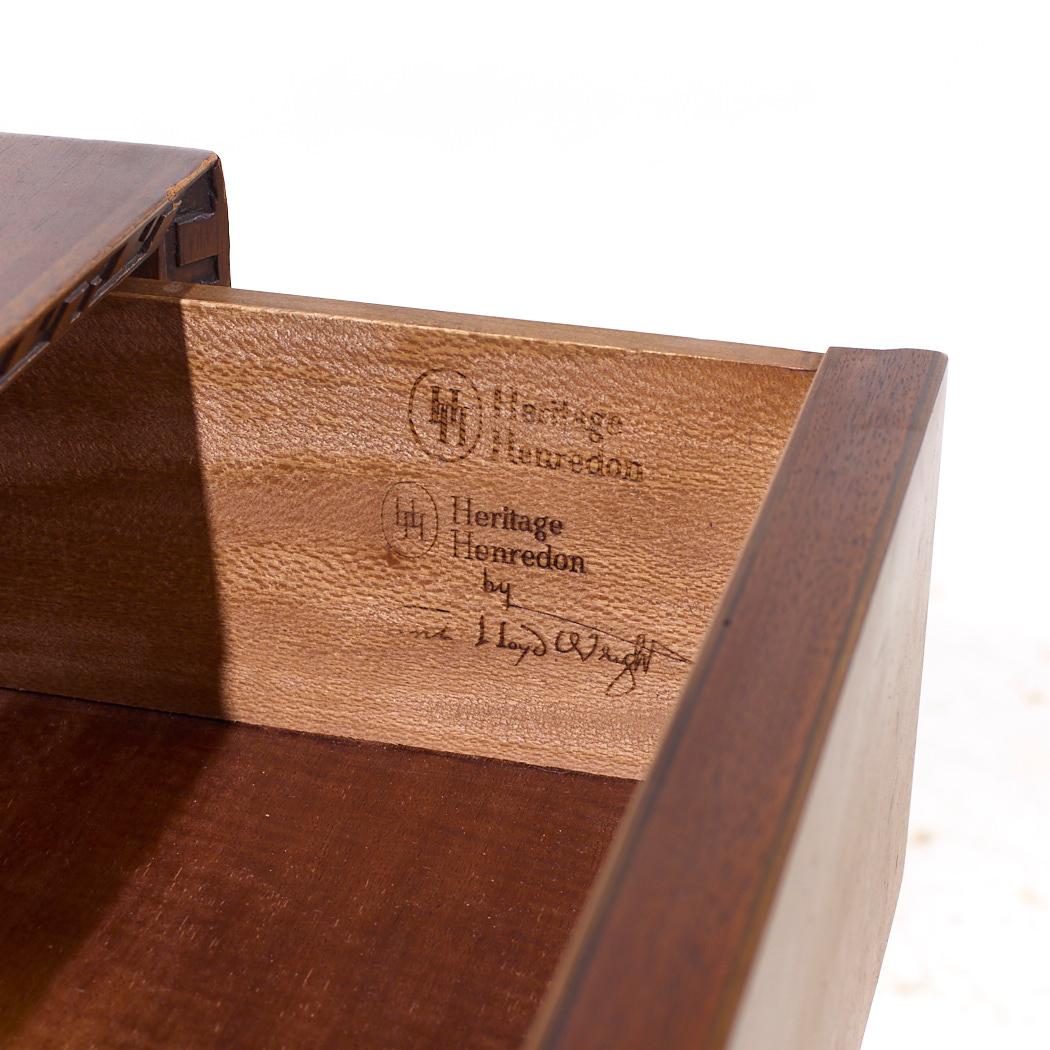 Frank Lloyd Wright for Heritage Henredon Taliesin MCM Mahogany Nightstand For Sale 5