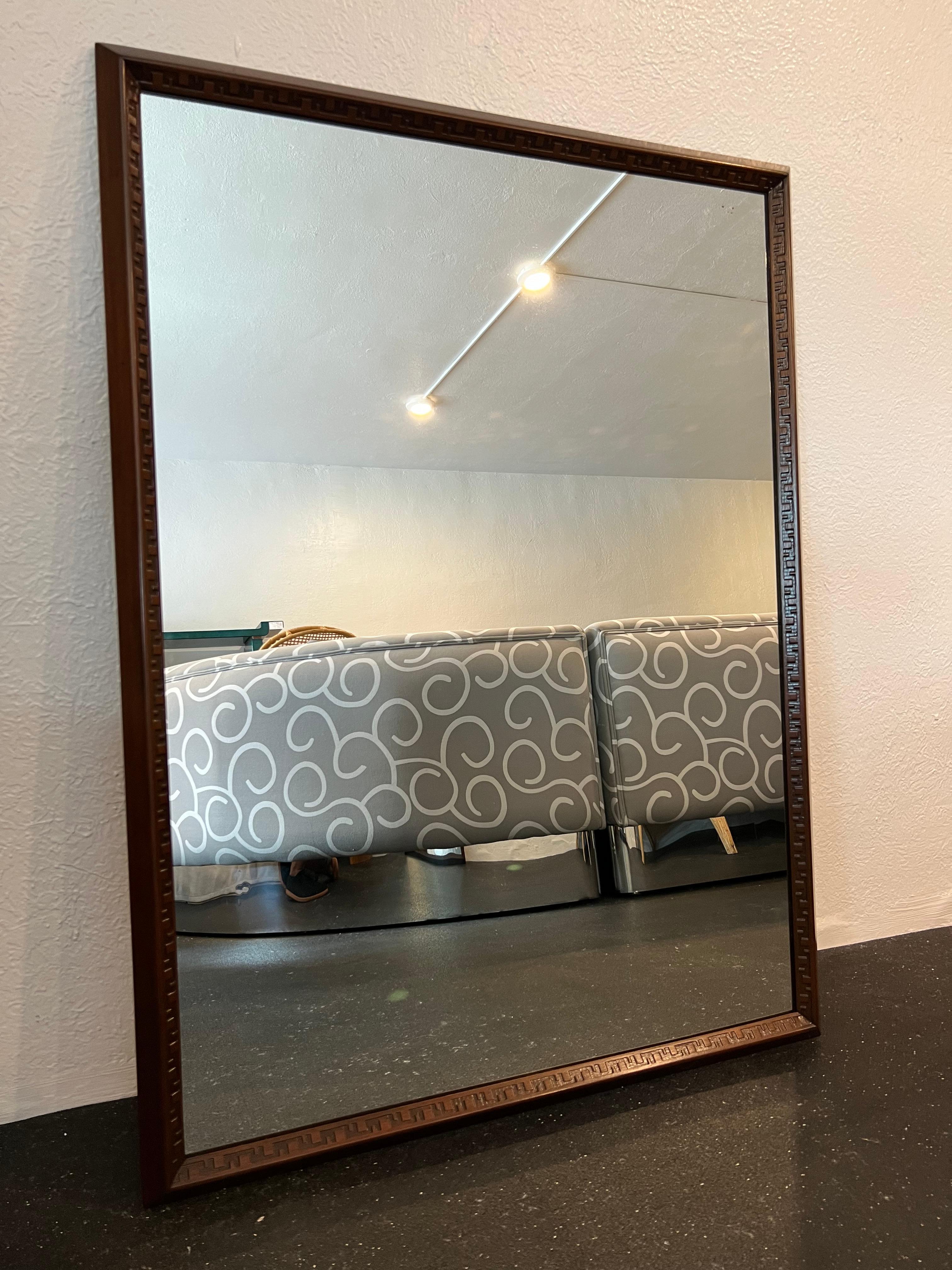 Frank Lloyd Wright for Heritage Henredon “Taliesin” Mirror. Recently refinished with new mounting hardware installed. Original mirror that has a few minor areas of loss (please refer to photos). Additional photos available upon request. Matching