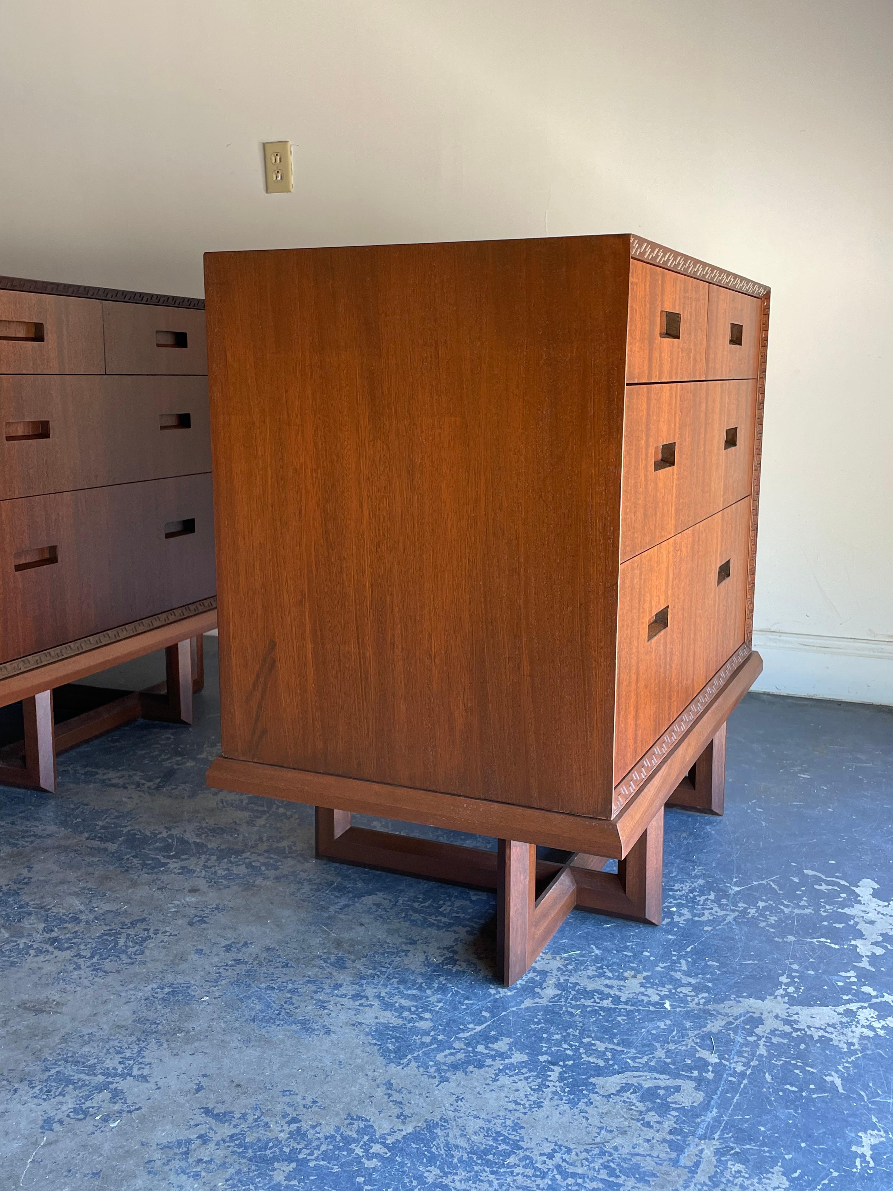 Frank Lloyd Wright for Henredon “Taliesin” Pair of Cabinets/ Chests For Sale 5