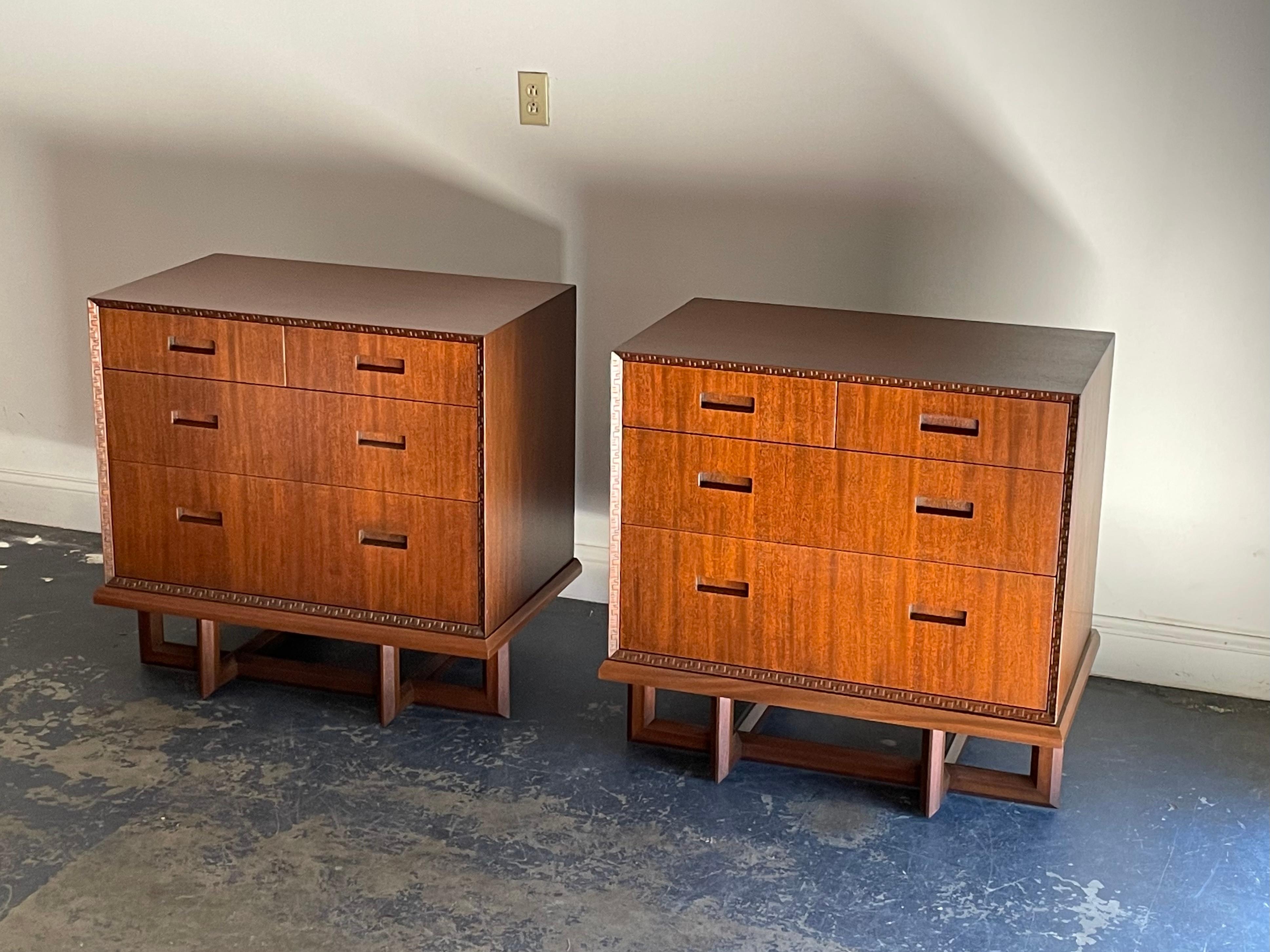 Mid-20th Century Frank Lloyd Wright for Henredon “Taliesin” Pair of Cabinets/ Chests For Sale