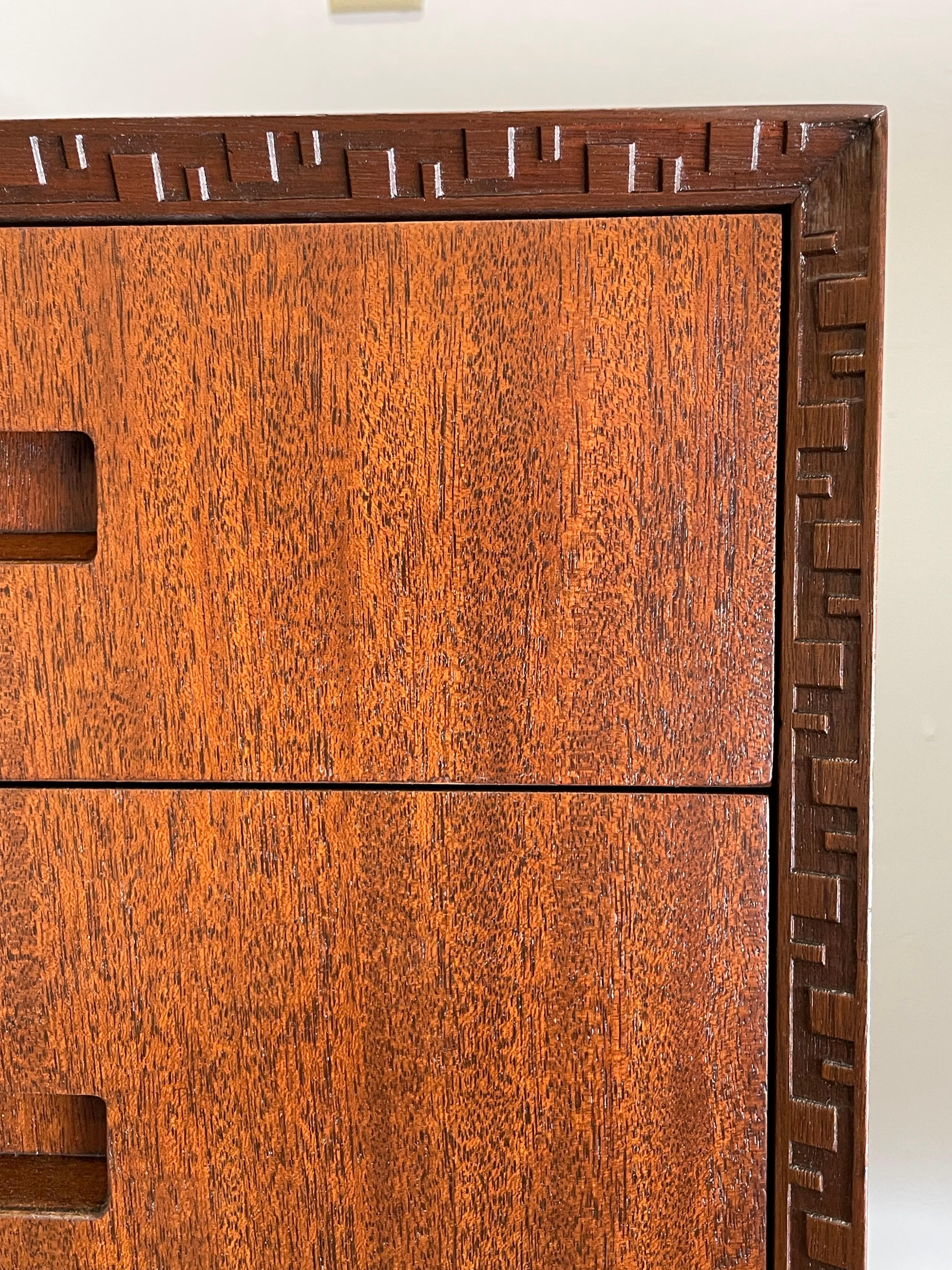 Mahogany Frank Lloyd Wright for Henredon “Taliesin” Pair of Cabinets/ Chests For Sale