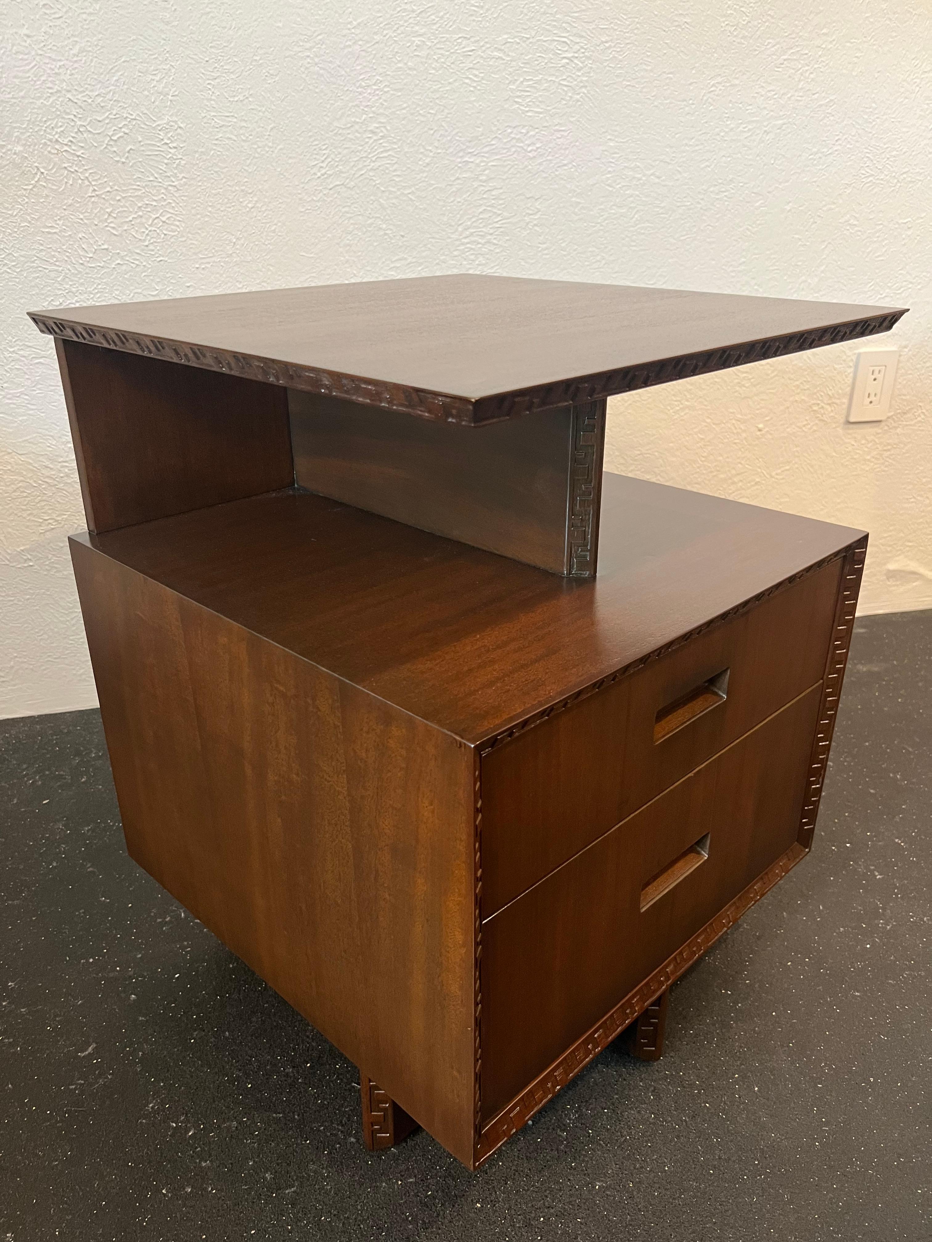 Mid-20th Century Frank Lloyd Wright for Heritage Henredon “Taliesin” Side Table For Sale