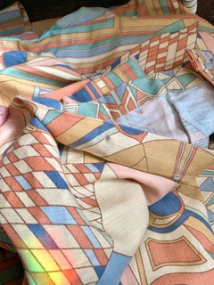 Frank Lloyd Wright for Schumacher, Imperial Peacock Textile Set, Curtain & Duvet