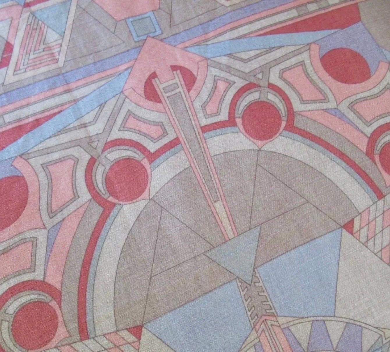 Frank Lloyd Wright for Schumacher Imperial Tokyo Textile, 3 yards, 1950’s USA. For Sale 5