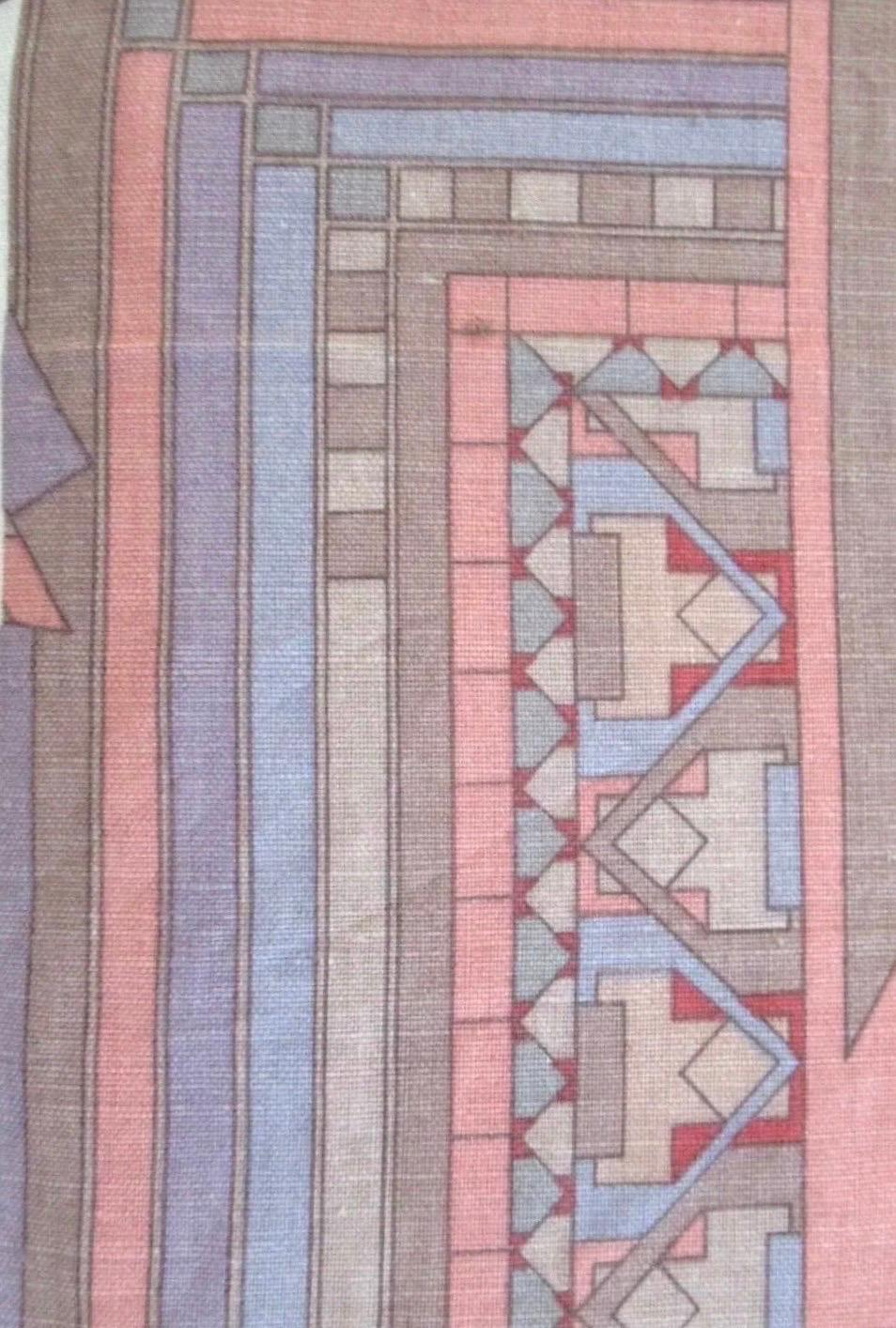 Frank Lloyd Wright for Schumacher Imperial Tokyo Textile, 3 yards, 1950’s USA. For Sale 3