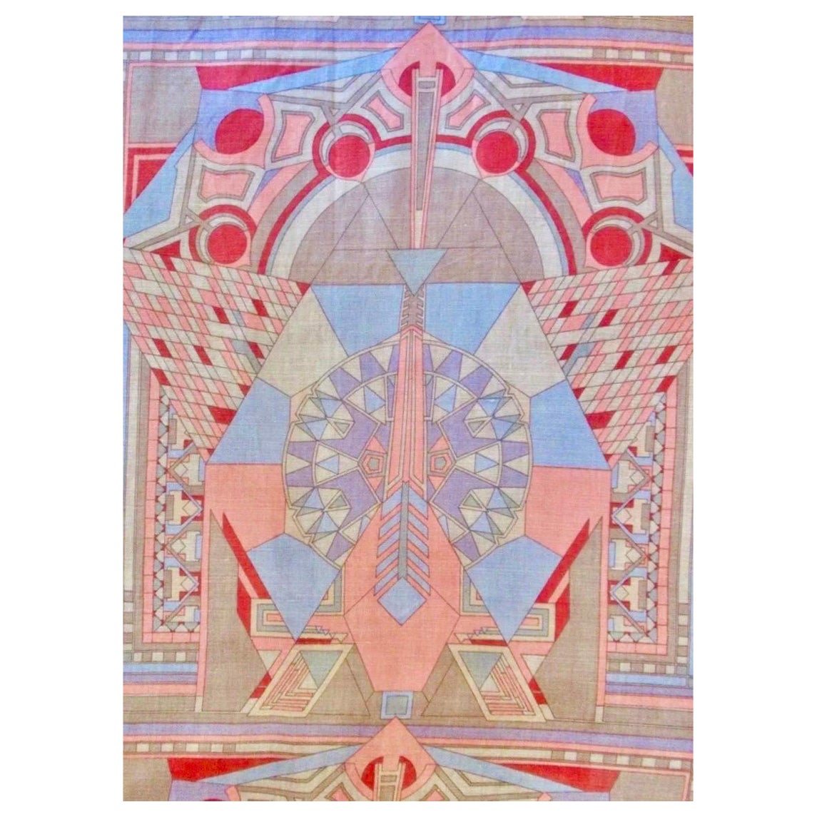Frank Lloyd Wright für Schumacher Imperial Tokyo Textile, 3 Yards, 1950er Jahre USA.