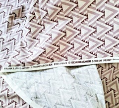 Frank Lloyd Wright for Schumacher Liberty Triangles Geometric Amethyst Textile