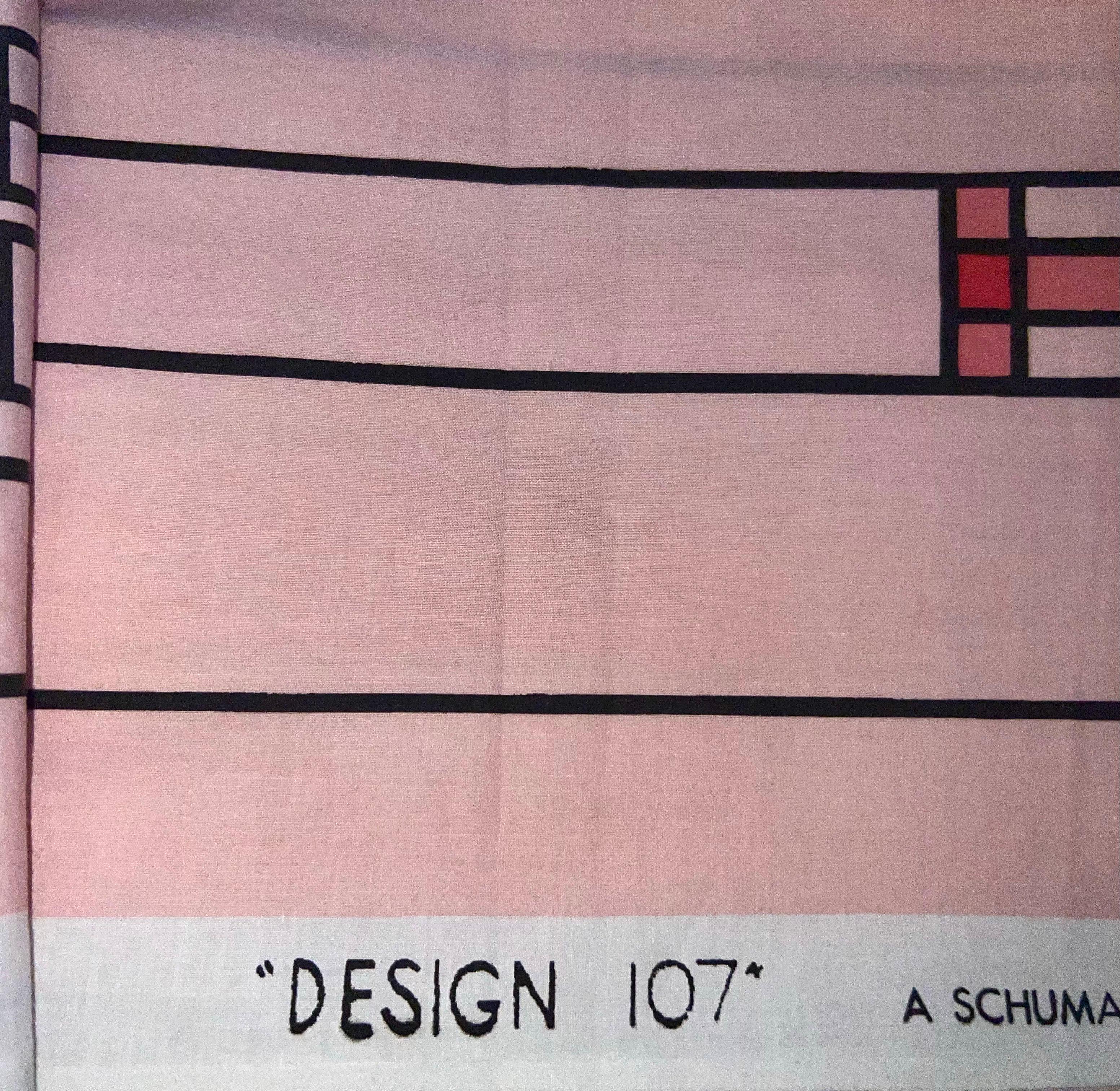 Mid-20th Century Frank Lloyd Wright for Schumacher Taliesin Design 107 Lotus Pink Textile, 1956