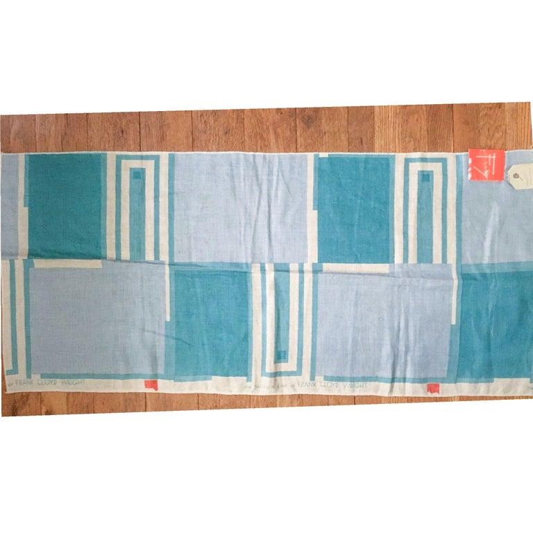 Frank Lloyd Wright für Schumacher Taliesin Textile, Tapestry Swatch, Blau, 1955 (amerikanisch) im Angebot