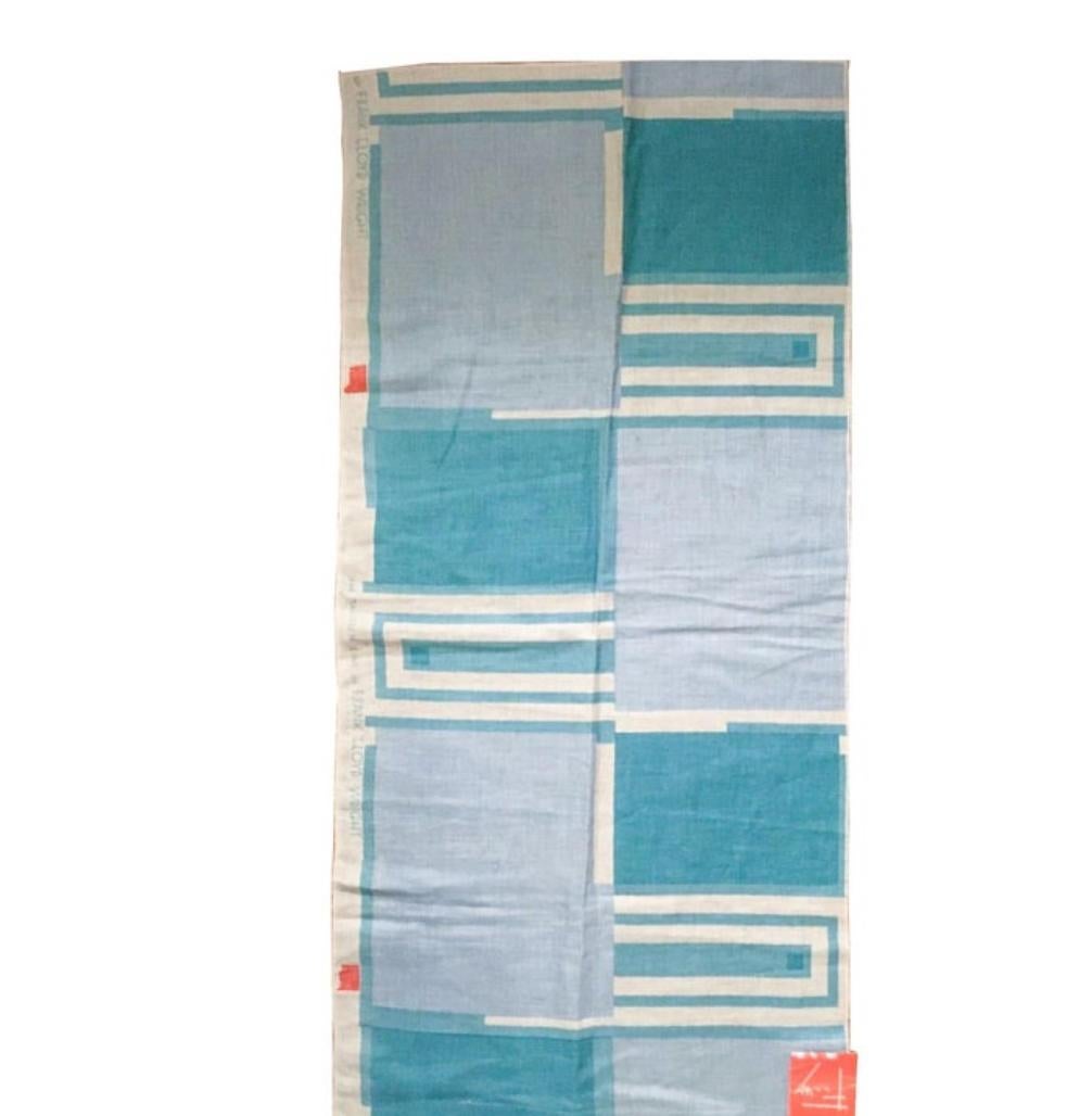 Frank Lloyd Wright for Schumacher Taliesin Textile, Tapestry Swatch, Blue, 1955 1
