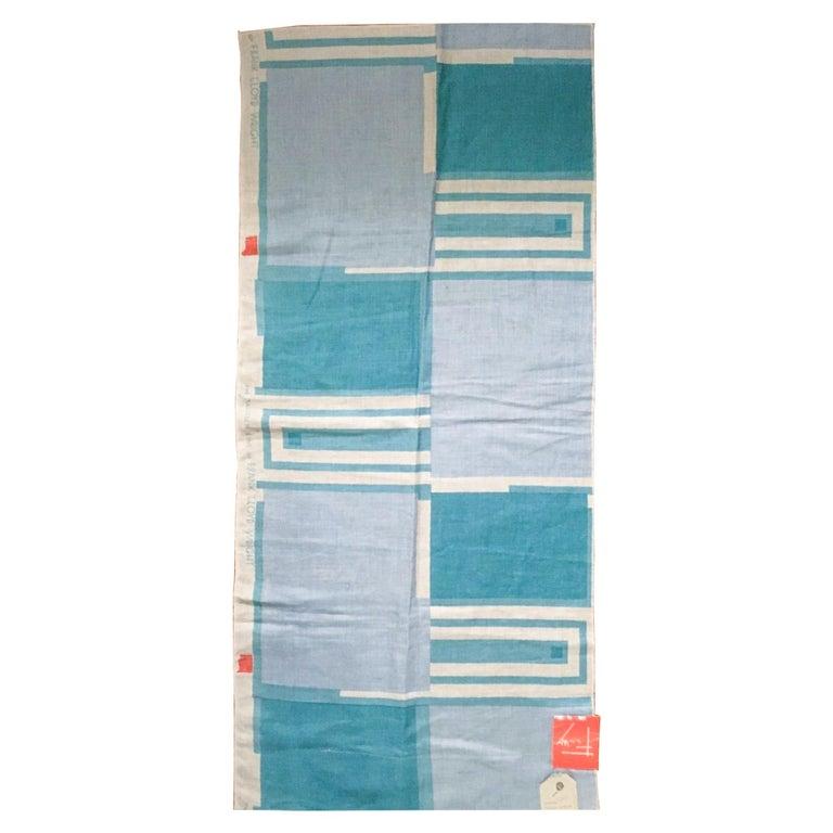 Frank Lloyd Wright für Schumacher Taliesin Textile, Tapestry Swatch, Blau, 1955 im Angebot