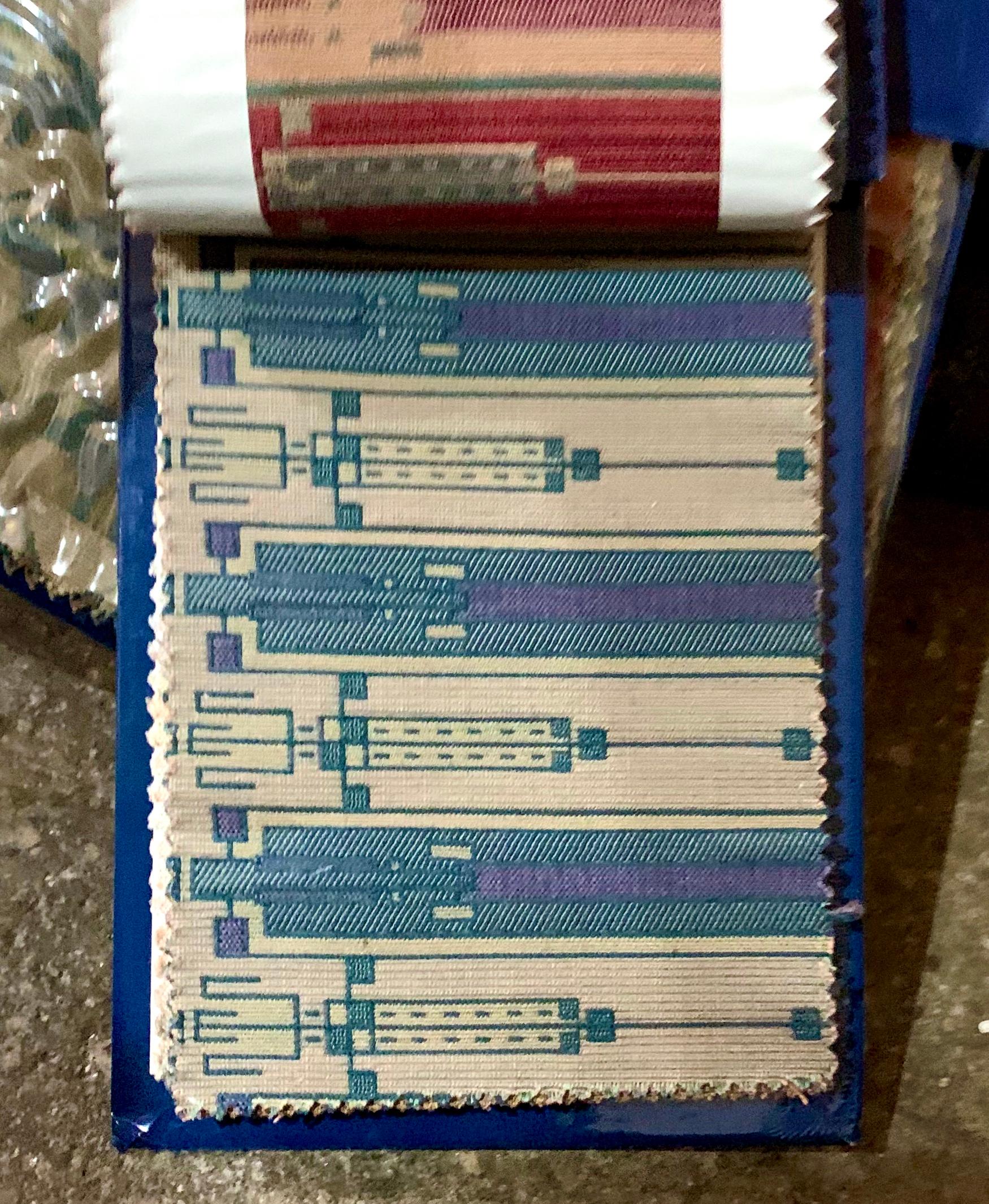 American Frank Lloyd Wright for Schumacher Textile Woven Swatch Collection, 1986 For Sale