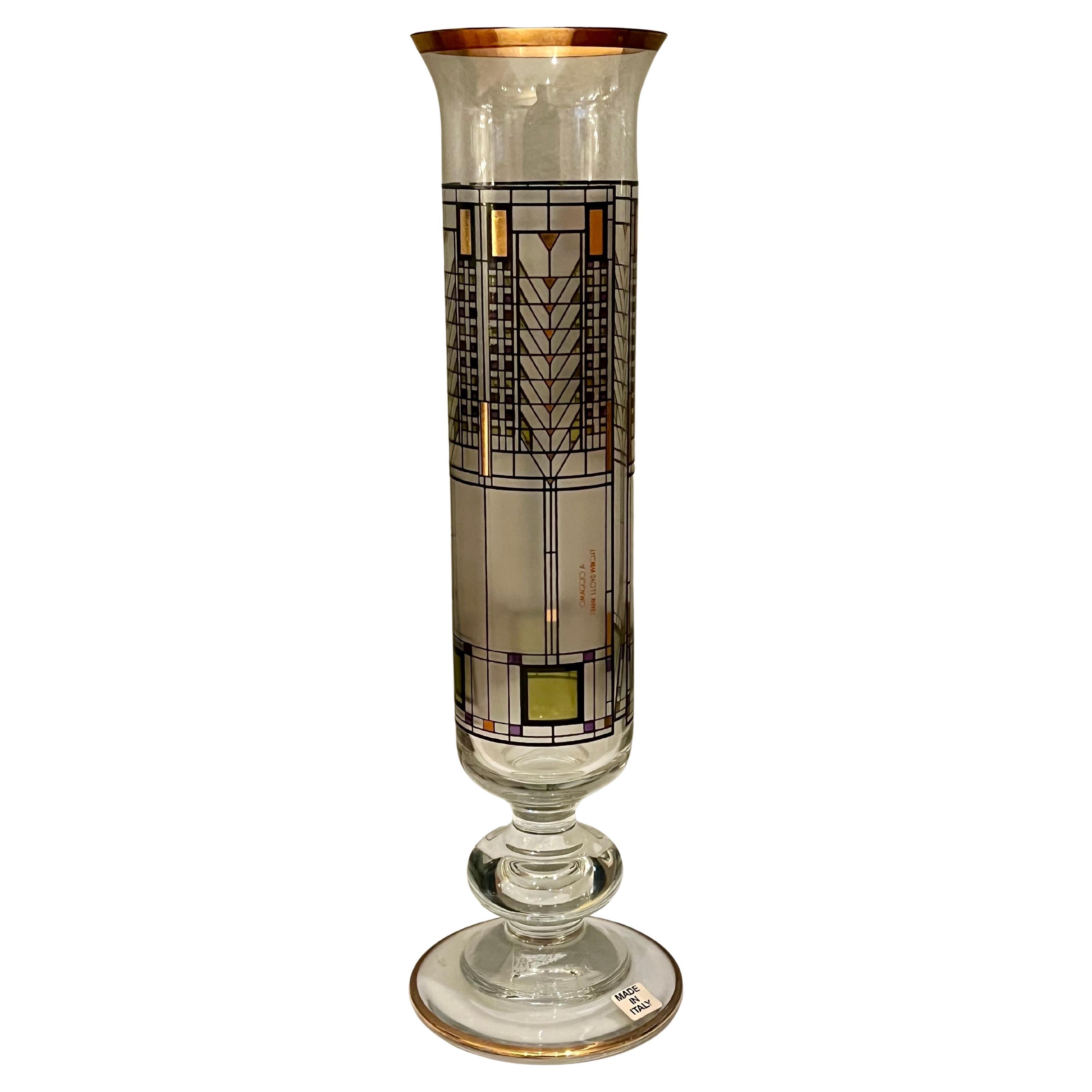 Vase en verre « Tree of life » de Frank Lloyd Wright, partie de la série Omaggio en vente