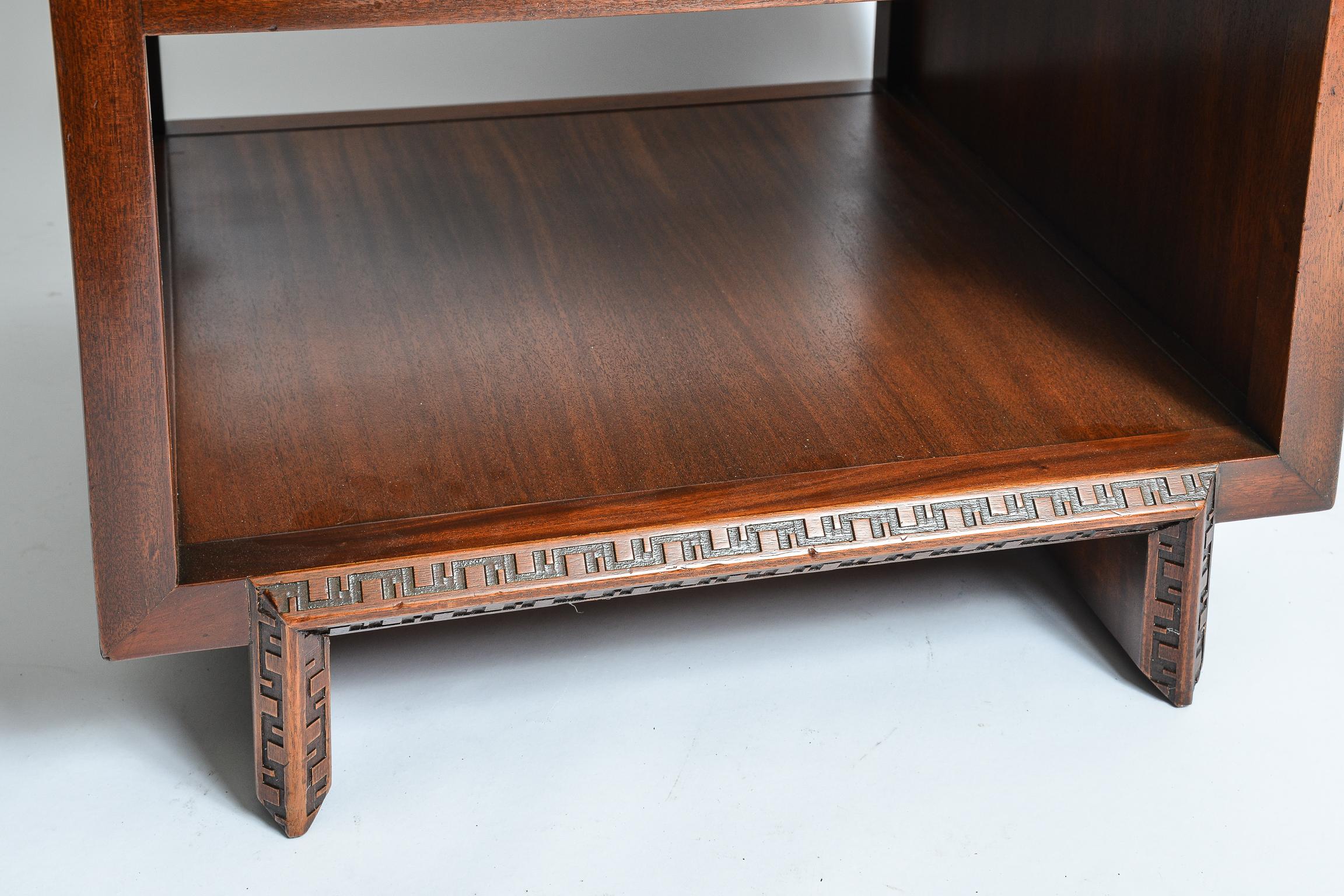 Mahogany Frank LLoyd Wright Henredon Night Tables For Sale