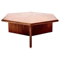 Frank Lloyd Wright Heritage Taliesin Hexagonal Mahogany Coffee Table, 1955