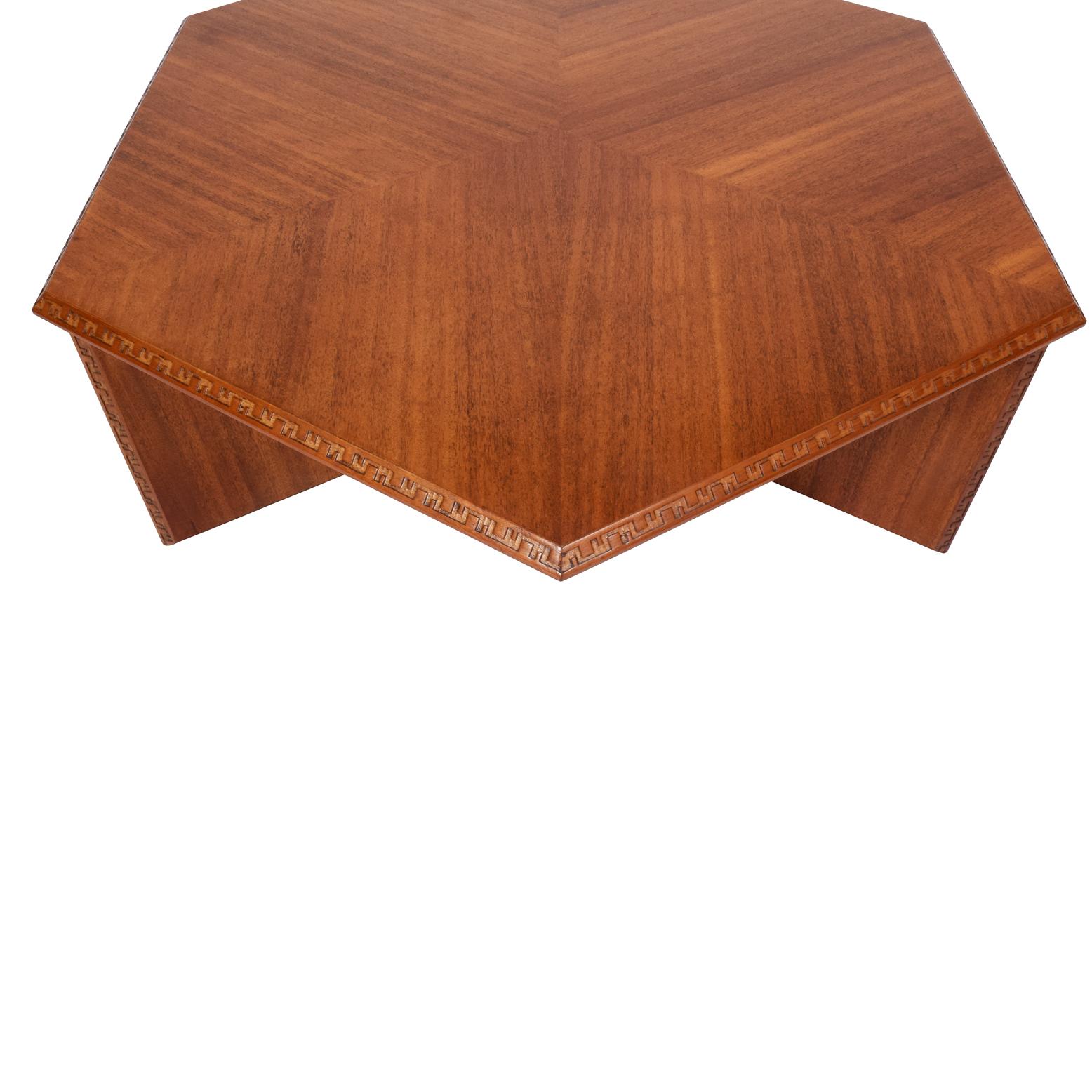 Modern Frank Lloyd Wright Hexagonal Coffee Table for Heritage-Henredon