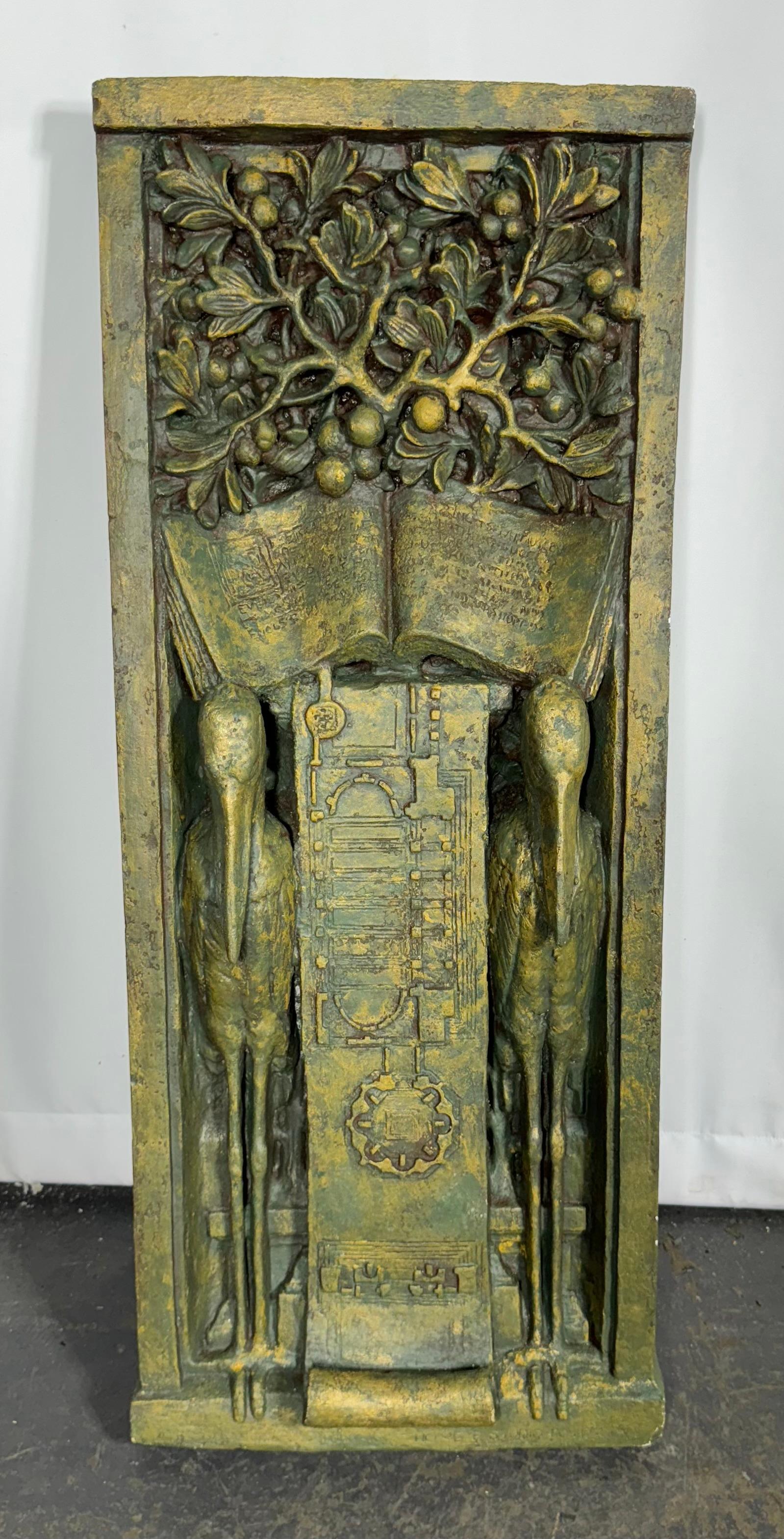 Frank Lloyd Wright Home & Studio foundation Ornamental Cast relief In Good Condition In Buffalo, NY
