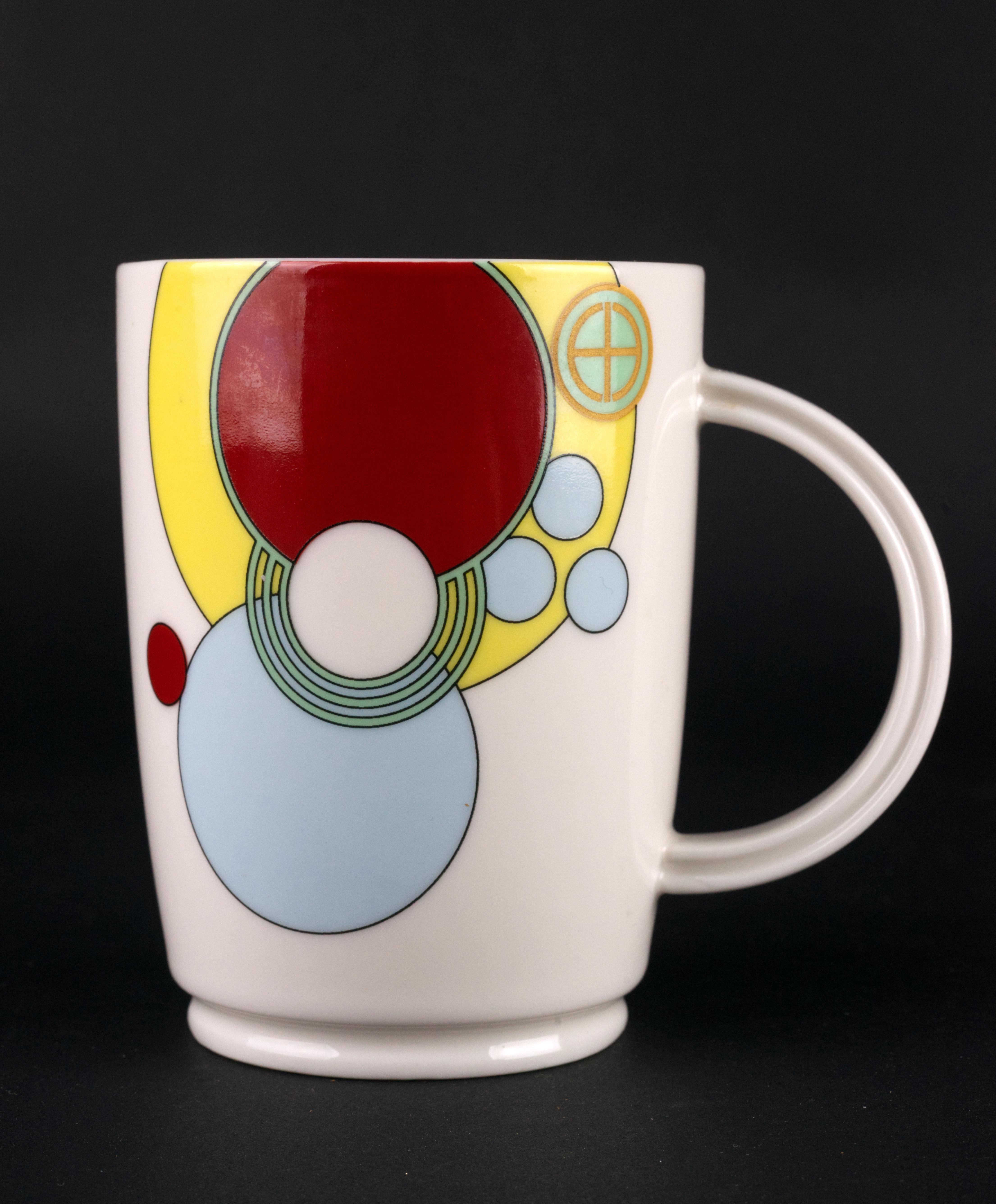 
Frank Lloyd Wright Collection footed mug is decorated with artist's renown Imperial Hotel 