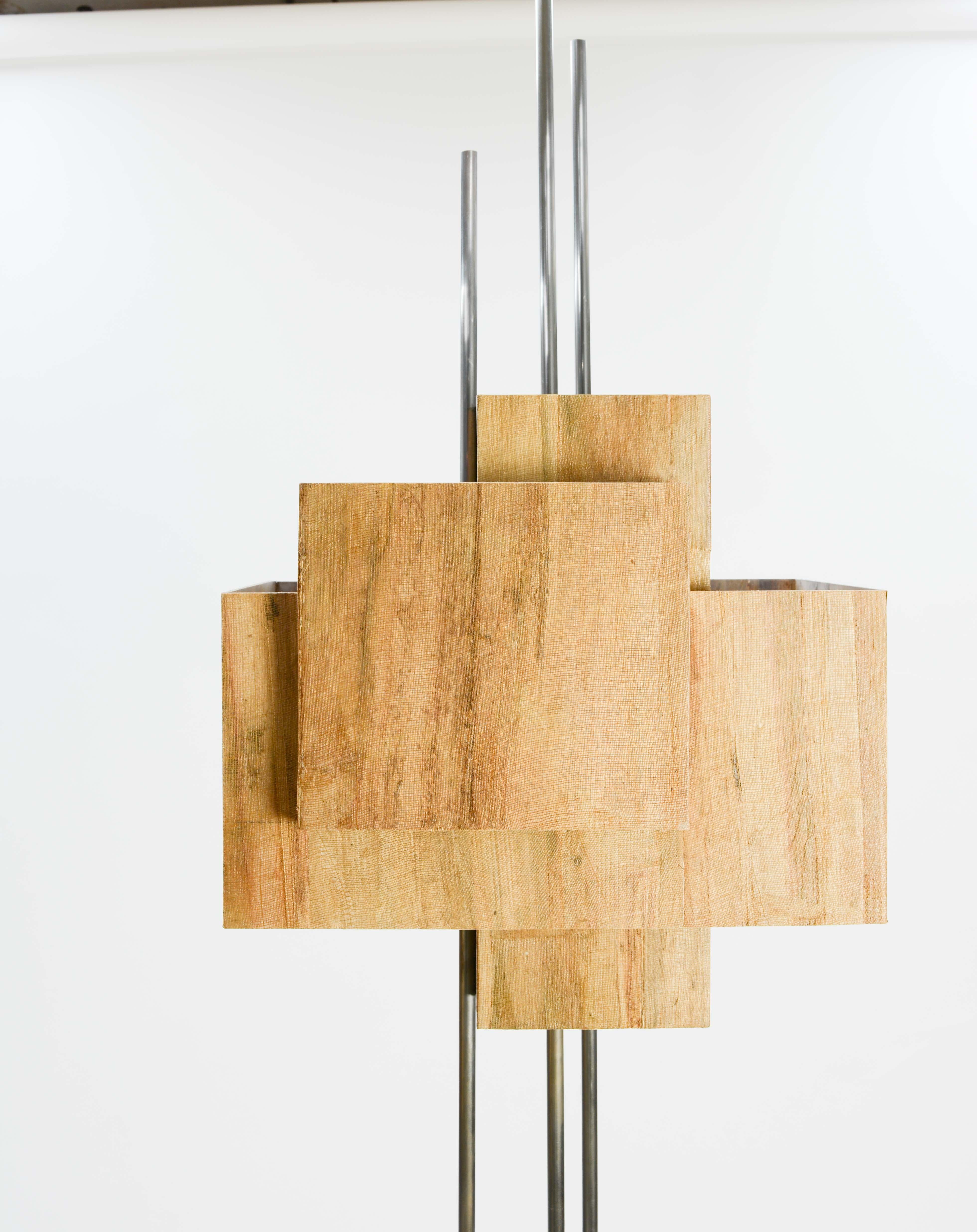 Frank Lloyd Wright Inspired Floor Lamp by Lighting Artisan Jamie Voilette In Excellent Condition For Sale In Portland, OR