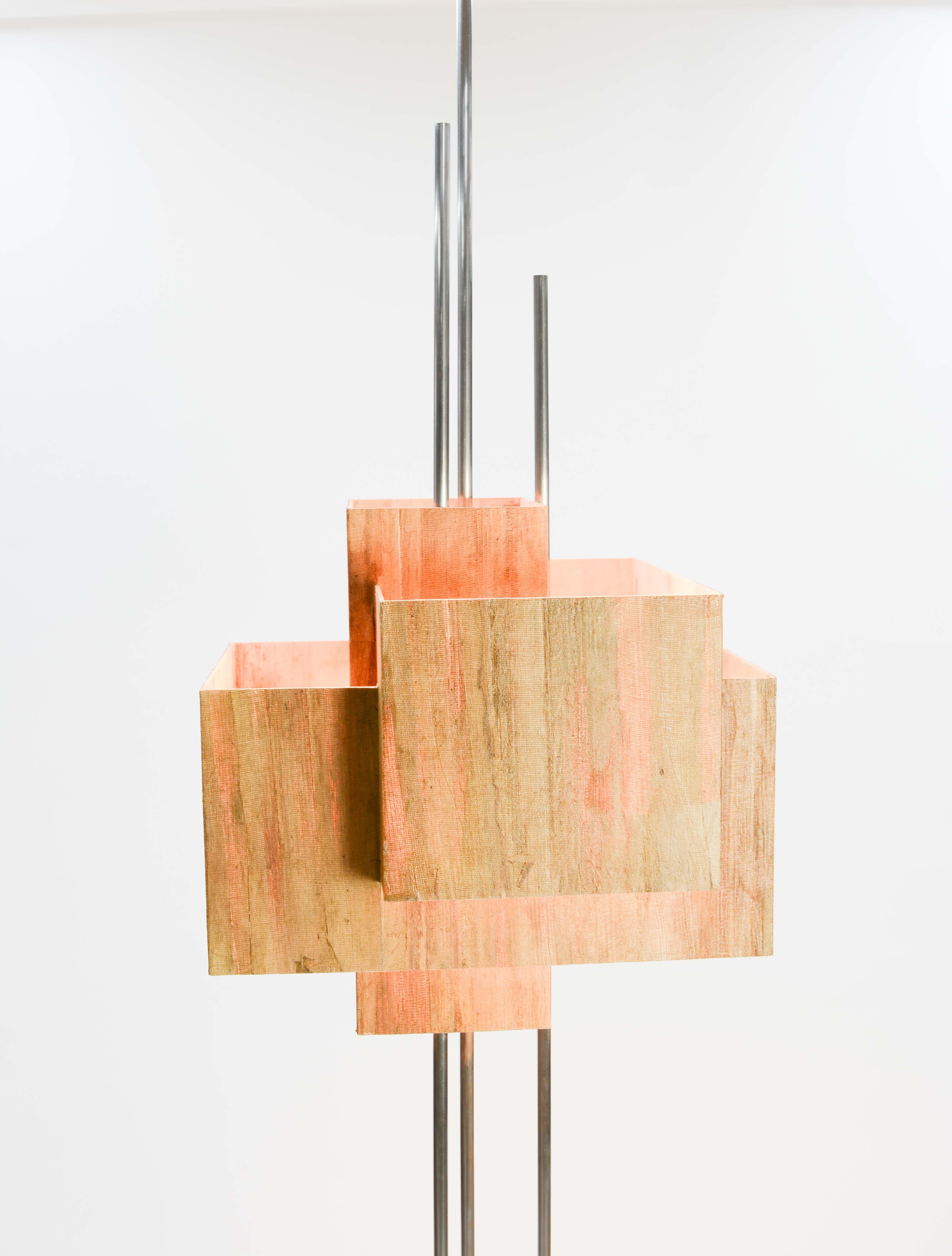 Contemporary Frank Lloyd Wright Inspired Floor Lamp by Lighting Artisan Jamie Voilette For Sale