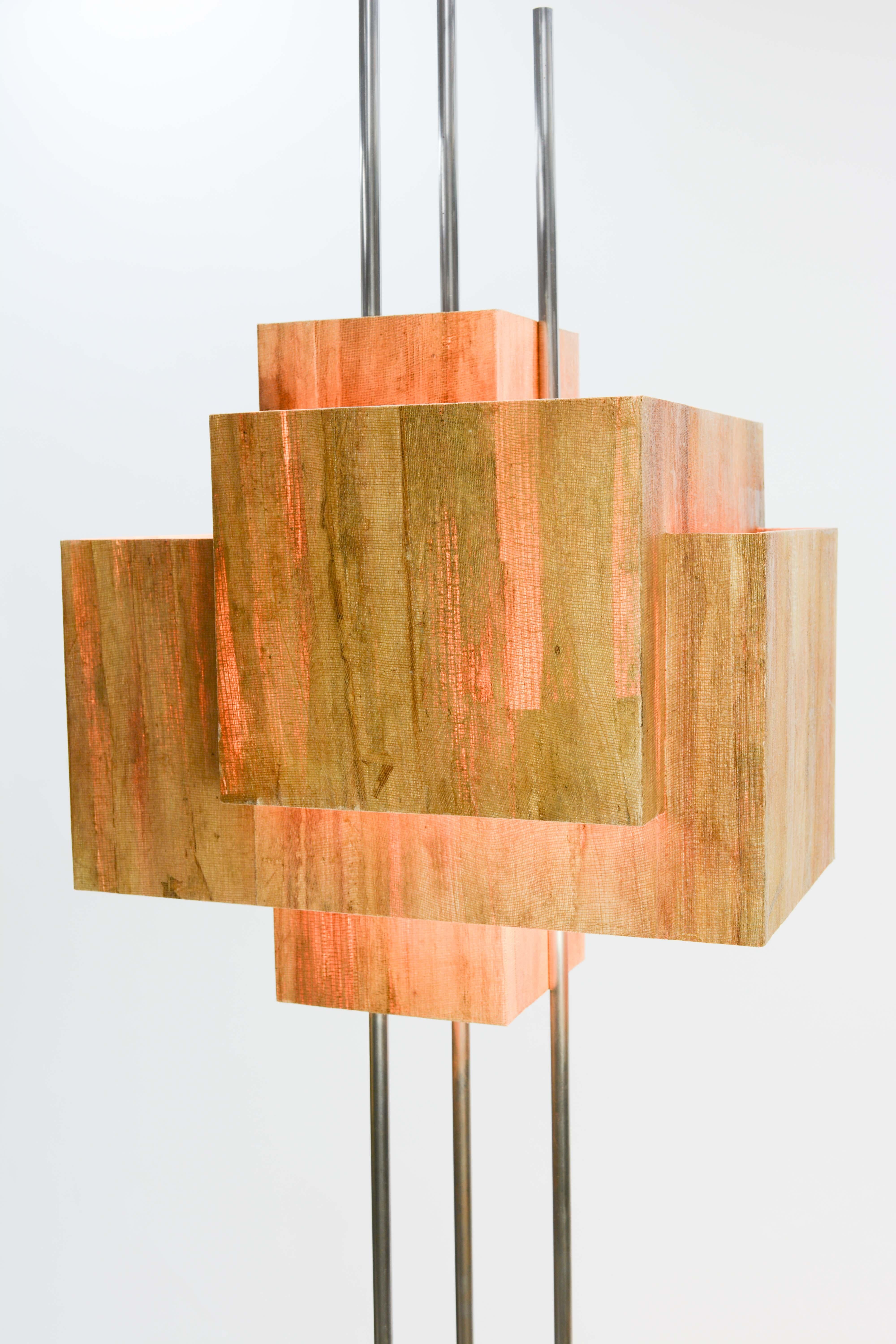 Frank Lloyd Wright Inspired Floor Lamp by Lighting Artisan Jamie Voilette For Sale 2