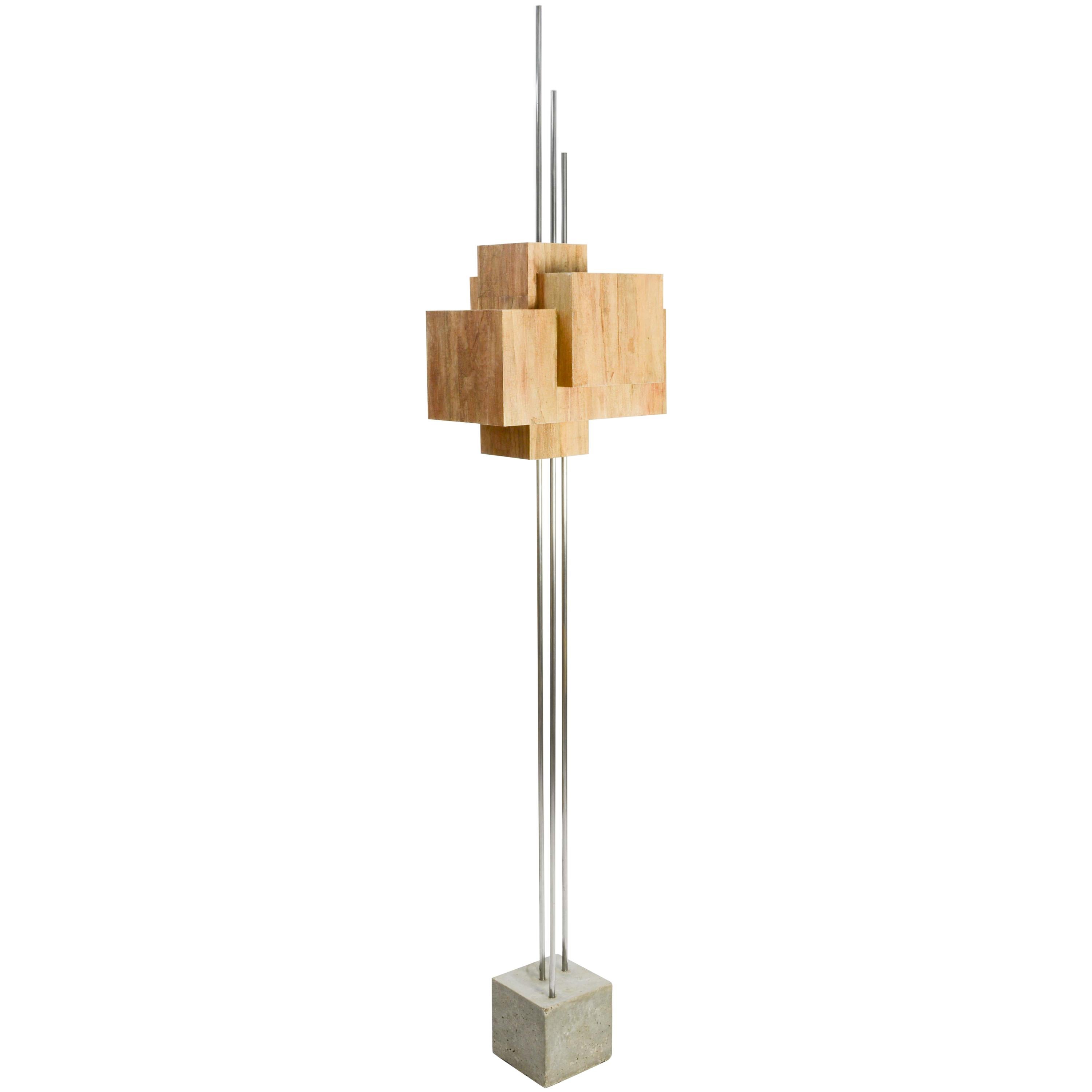 Frank Lloyd Wright Inspired Floor Lamp by Lighting Artisan Jamie Voilette For Sale
