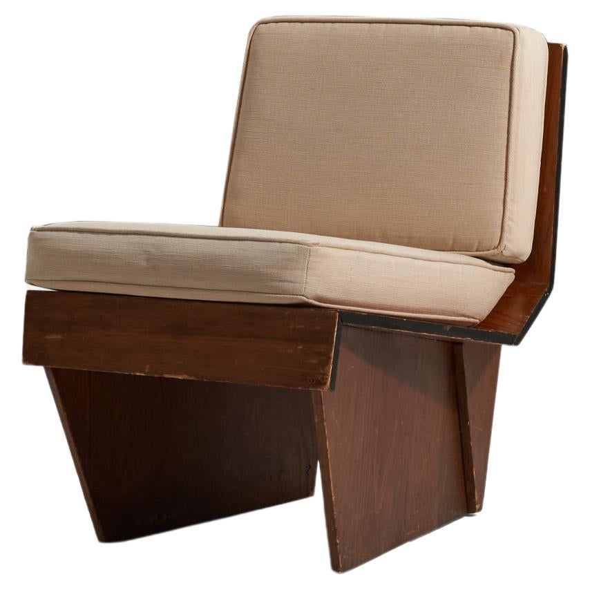 Frank Lloyd Wright, Lounge Chair, Wood, Fabric, United States, 1938 For Sale