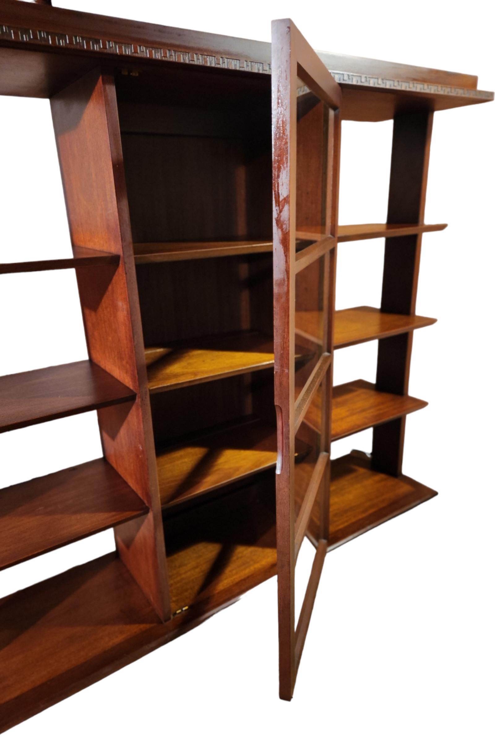 Frank Lloyd Wright Mahogany Bookcase for "Taliesin" Heritage Henredon