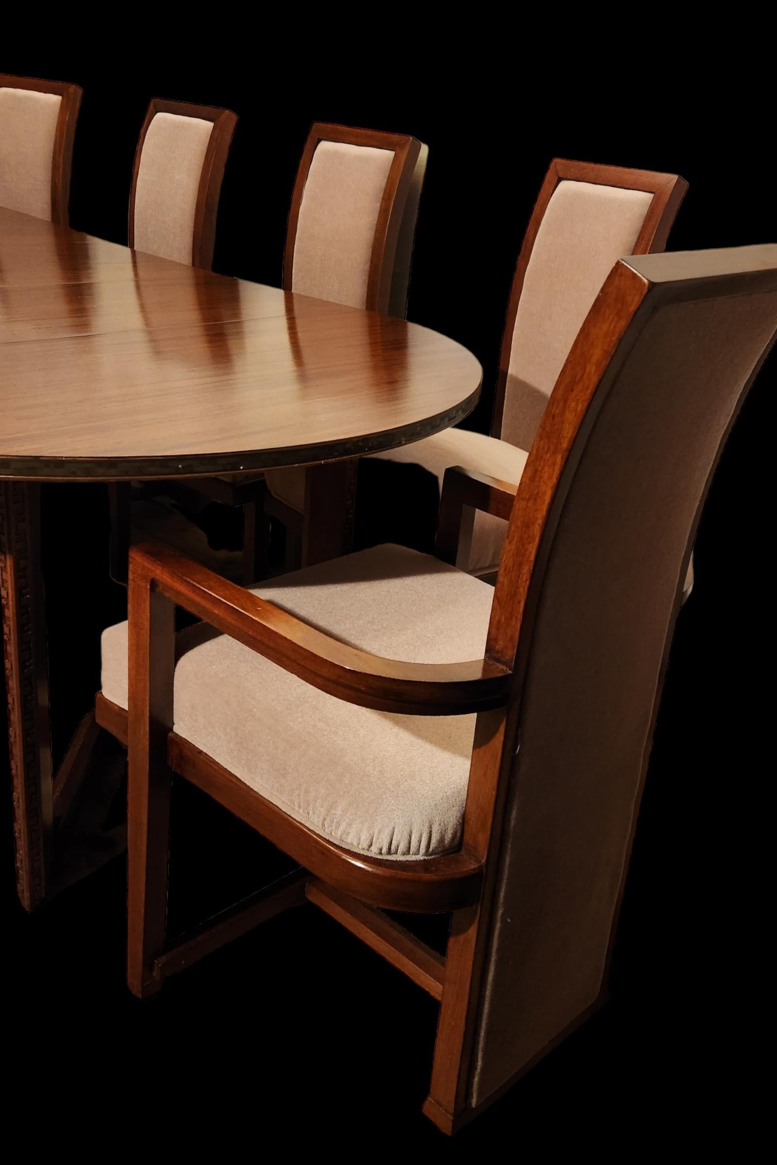 Frank Lloyd Wright Mahogany Dining Table Taliesin Heritage Henredon #2000, 1955 In Good Condition In Camden, ME