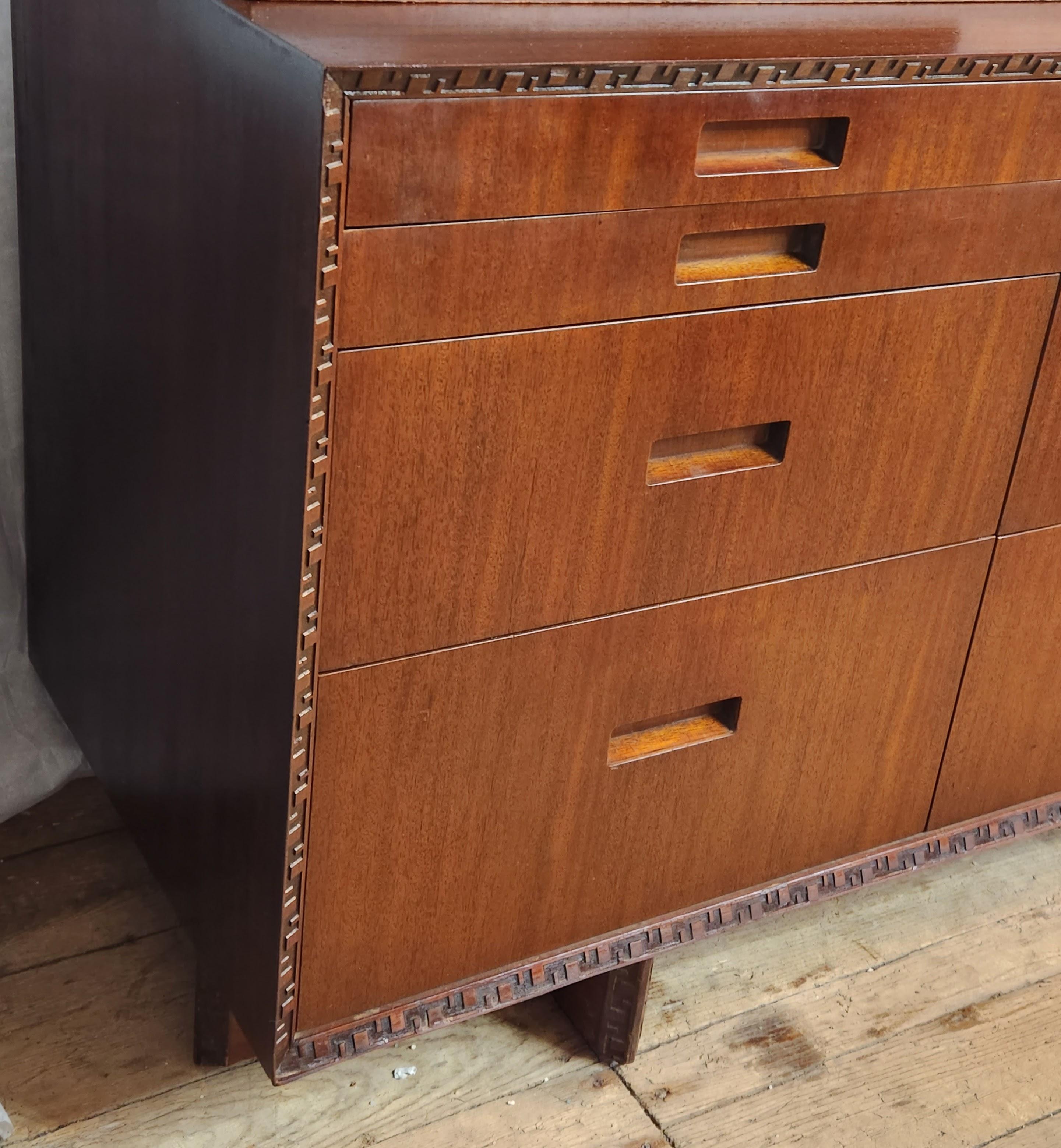 Frank Lloyd Wright Mahogany Dresser Sideboard Taliesin Heritage Henredon 1955 For Sale 3