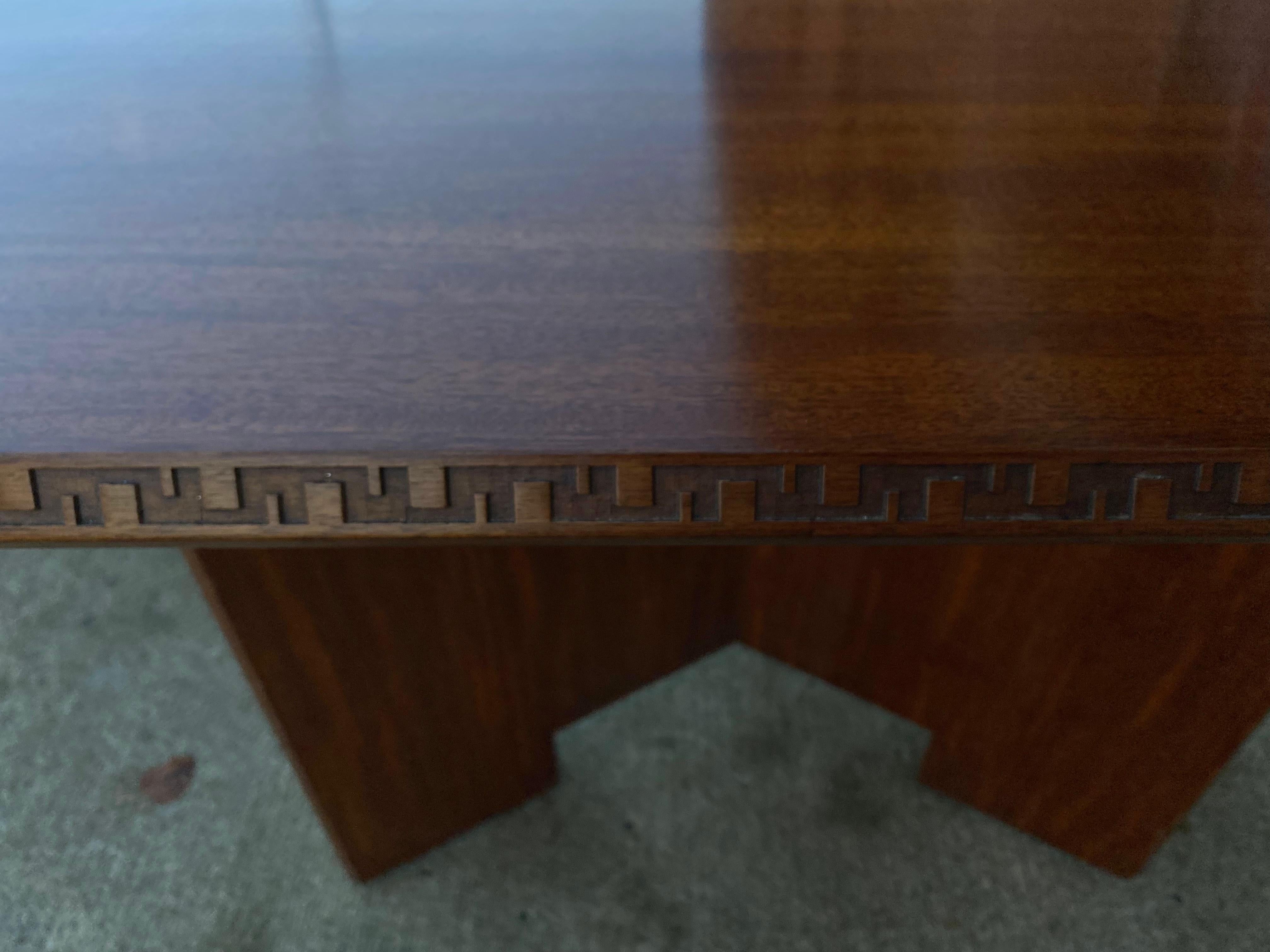 Frank Lloyd Wright Mahogany Extension Dining Table, ,  For Sale 4