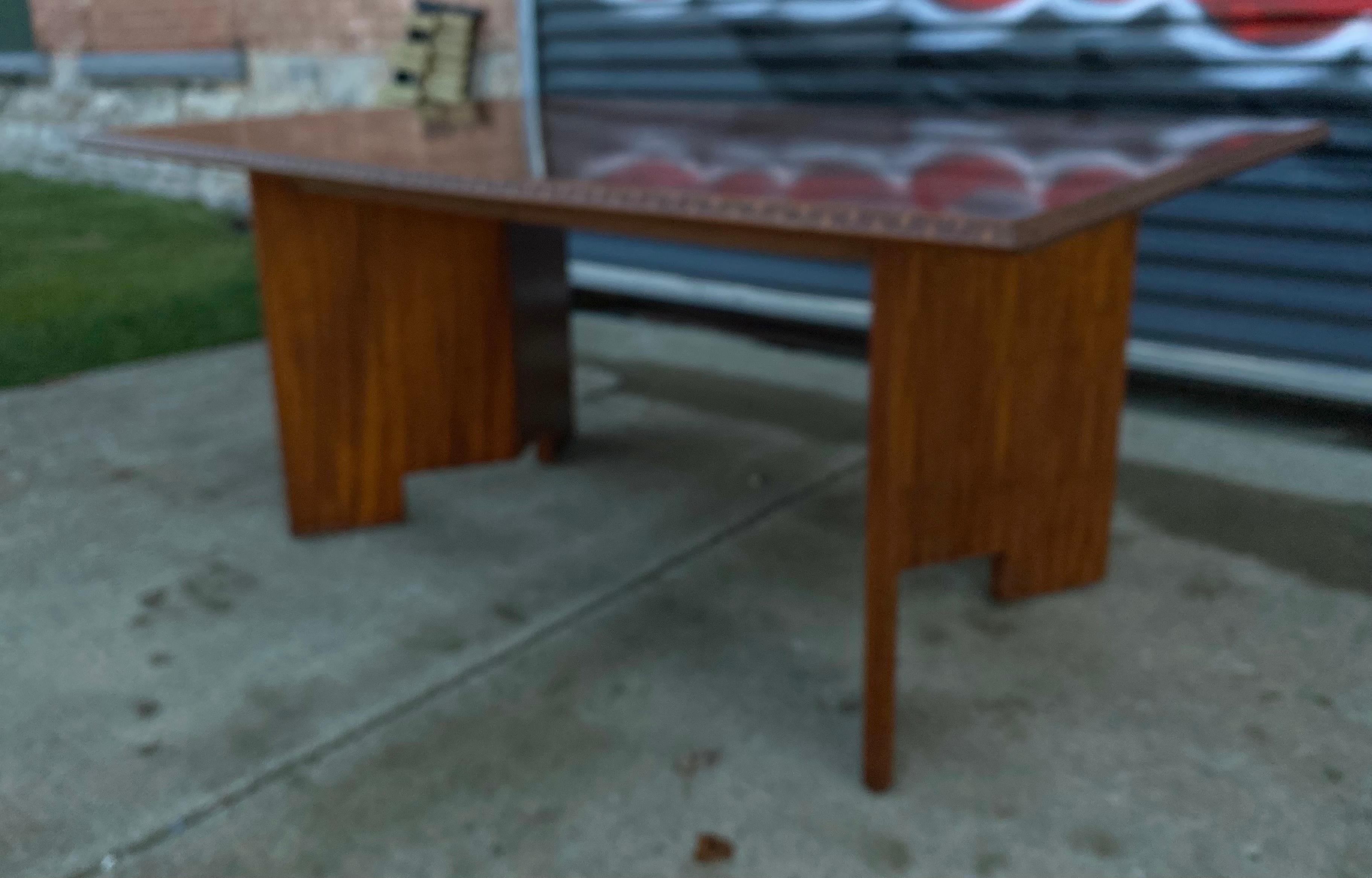 Frank Lloyd Wright Mahogany Extension Dining Table, ,  For Sale 6