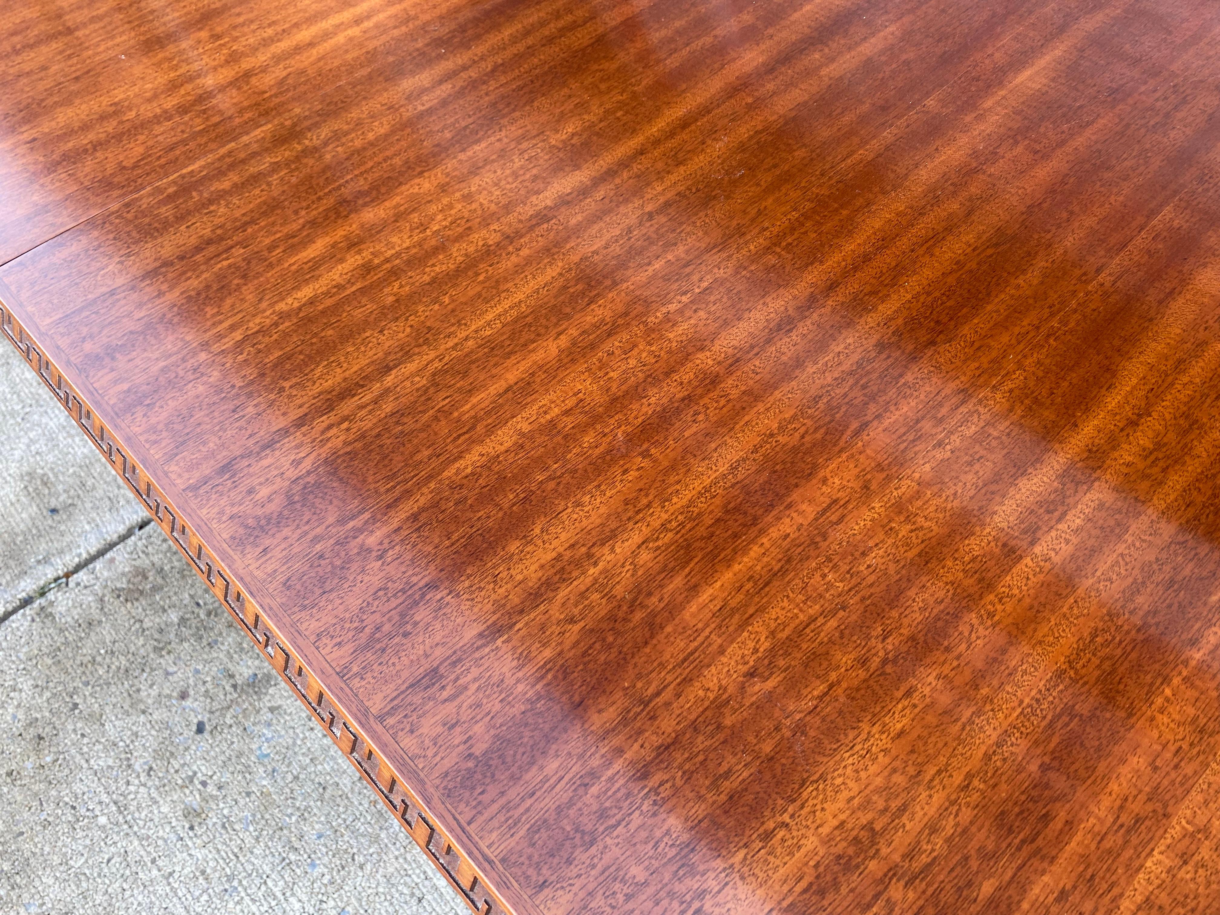 Mid-Century Modern Frank Lloyd Wright Mahogany Extension Dining Table, ,  For Sale