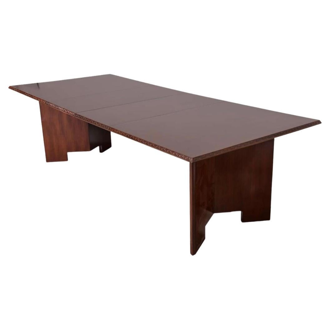 Frank Lloyd Wright Mahogany Extension Dining Table, ,  For Sale